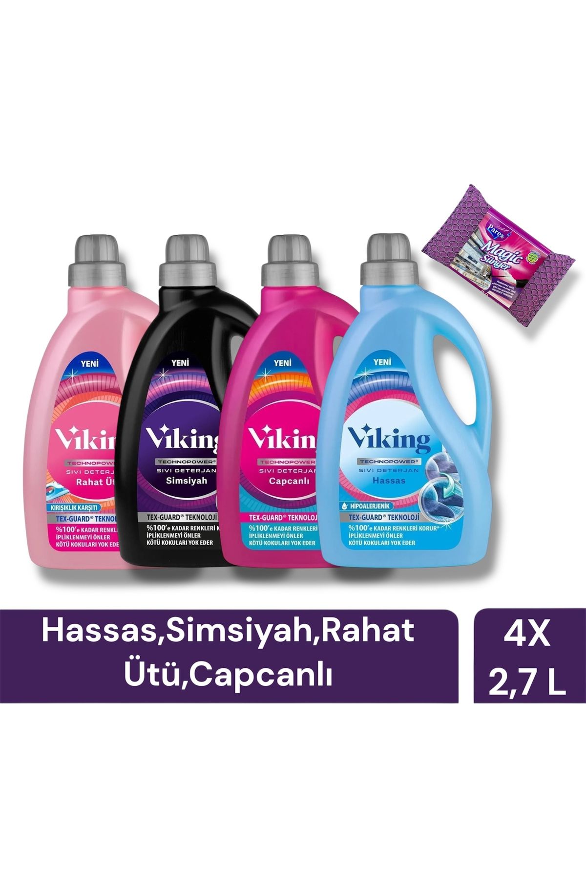 Viking 2700 ML 4 lü Set Sıvı Deterjan + Magic Sünger