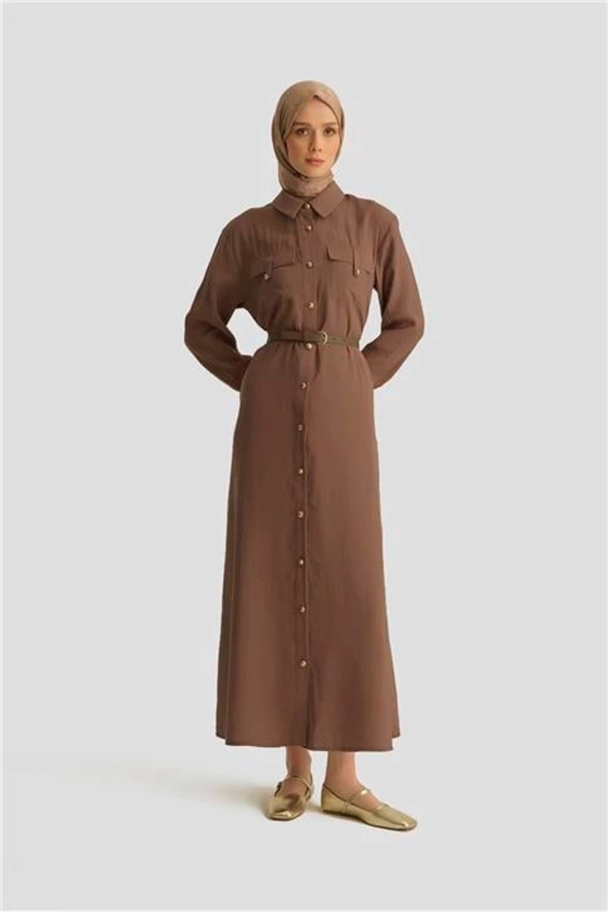 aradimtaradim Armine Elbise 25YD4234 Kahverengi