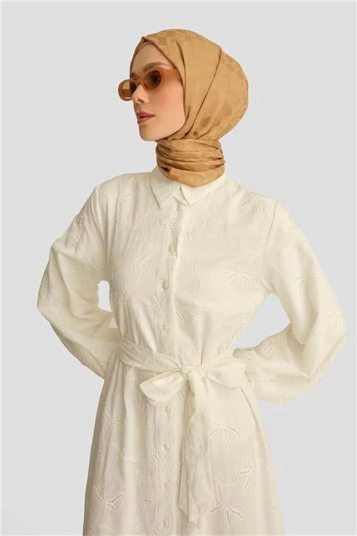 aradimtaradim Armine Elbise 25YD4252 Beyaz