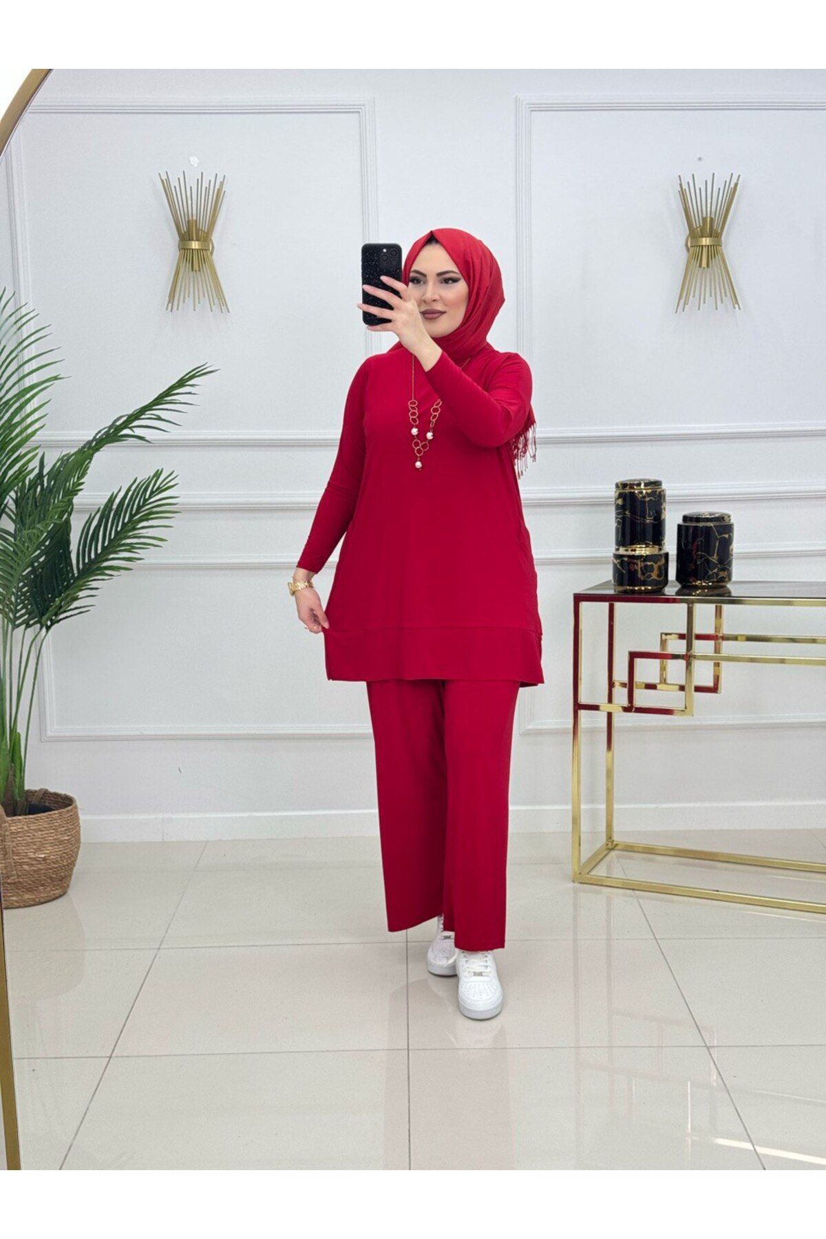 VALENS BOUTİQUE Kadın Tesettür 2'Li Takım Pantolon & Tunik
