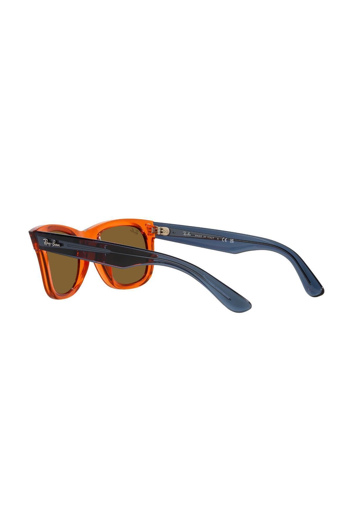 Ray-Ban-نظارة شمسية راي بان للجنسين - مربعة واي فيرير - Rb R0502s - مقاس العدسة: 50 مم - برتقالي شفاف 6