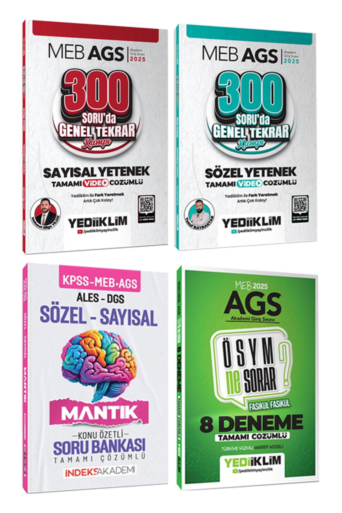Yediiklim Yayınları MEB AGS 300 Soru Sayısal Sözel Yetenek Genel Tekrar-Mantık Soru B.-Deneme