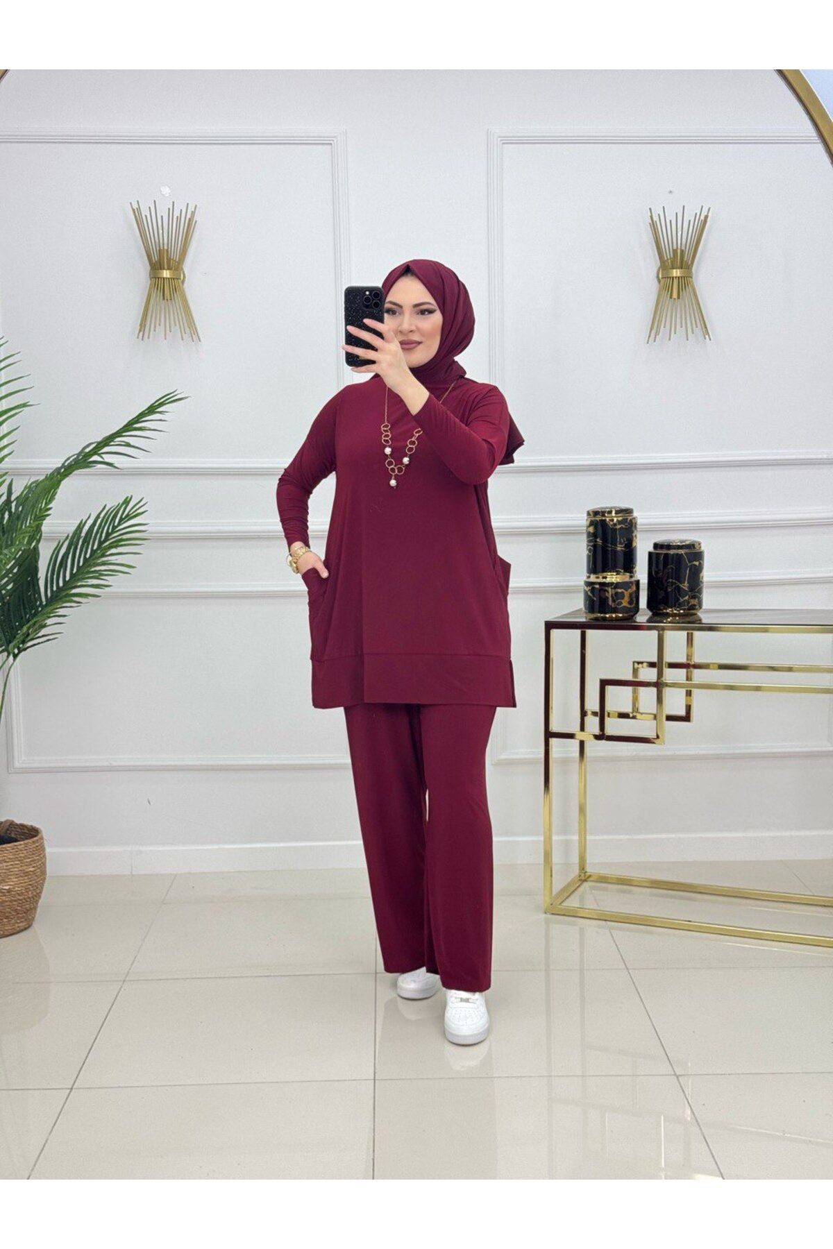 VALENS BOUTİQUE Kadın Tesettür 2'Li Takım Pantolon & Tunik