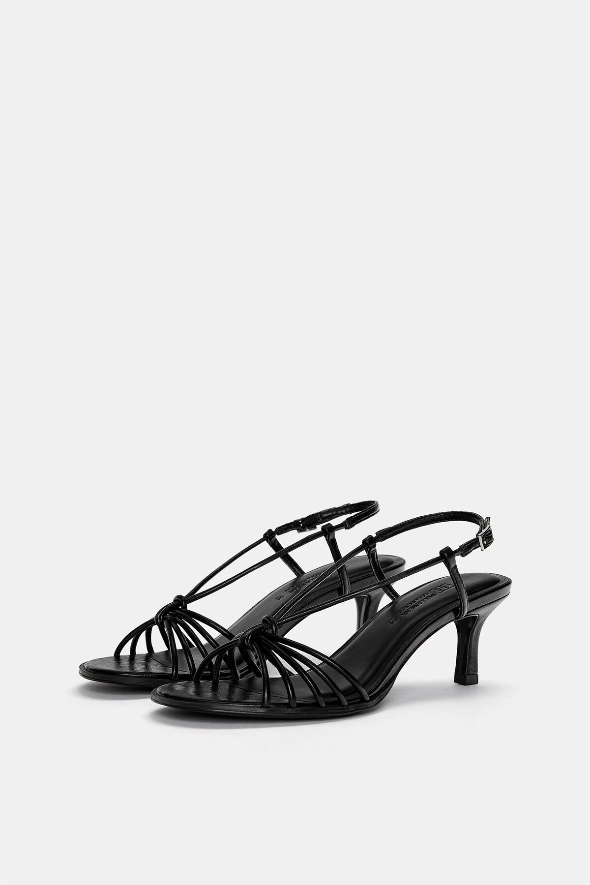 Pull & Bear-Strappy heeled sandals with knot detail 4