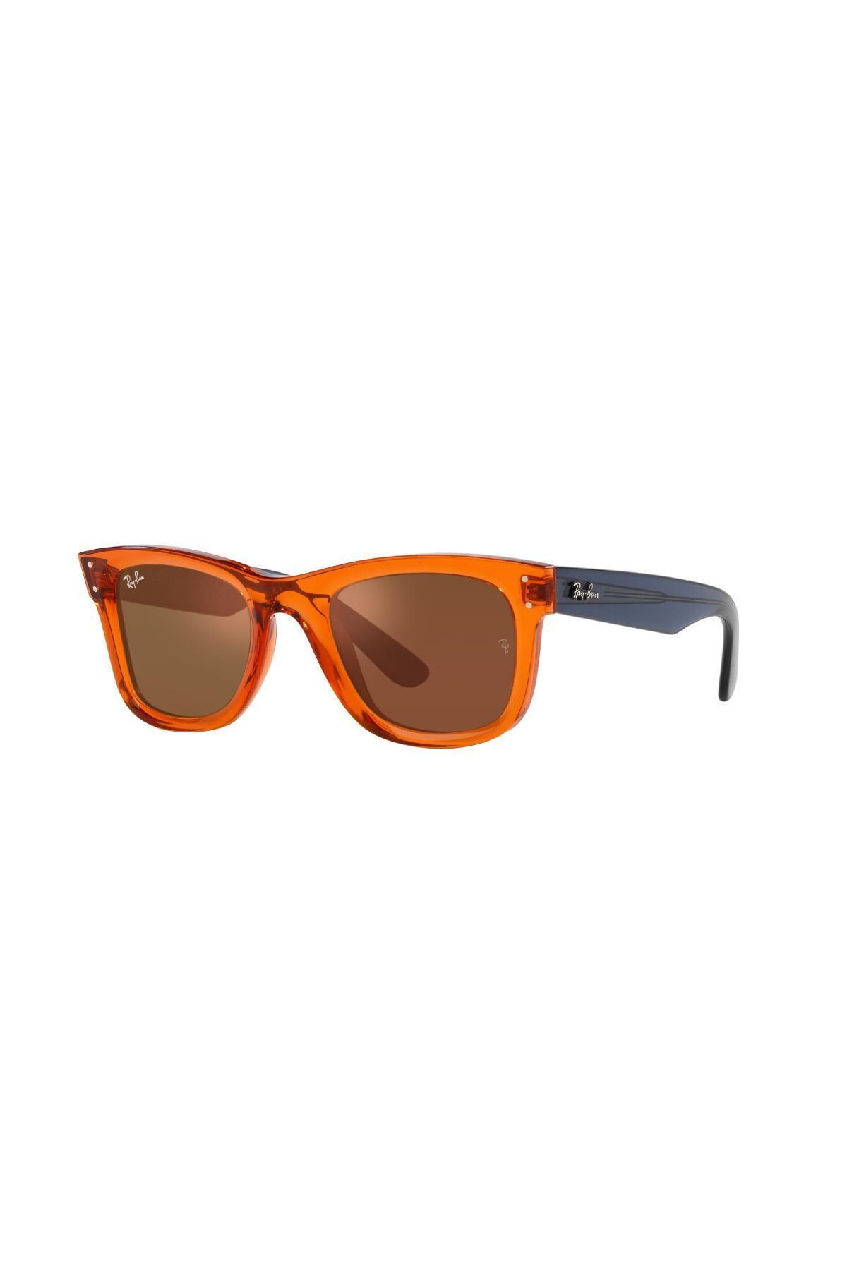 Ray-Ban-نظارة شمسية راي بان للجنسين - مربعة واي فيرير - Rb R0502s - مقاس العدسة: 50 مم - برتقالي شفاف 3