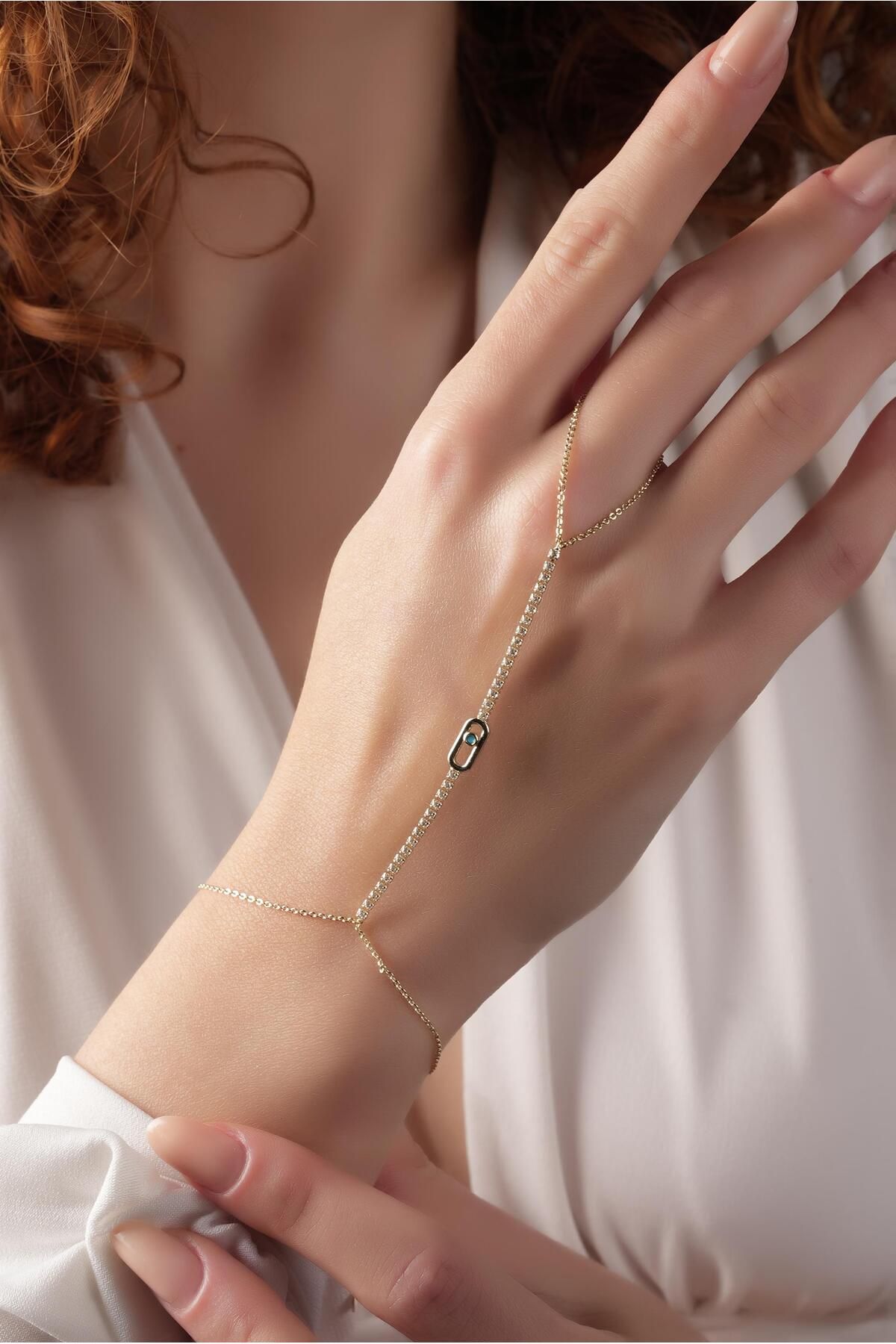 Çlk Accessories Premium Mavi Taşlı Su Yolu Şahmeran Bileklik 70883