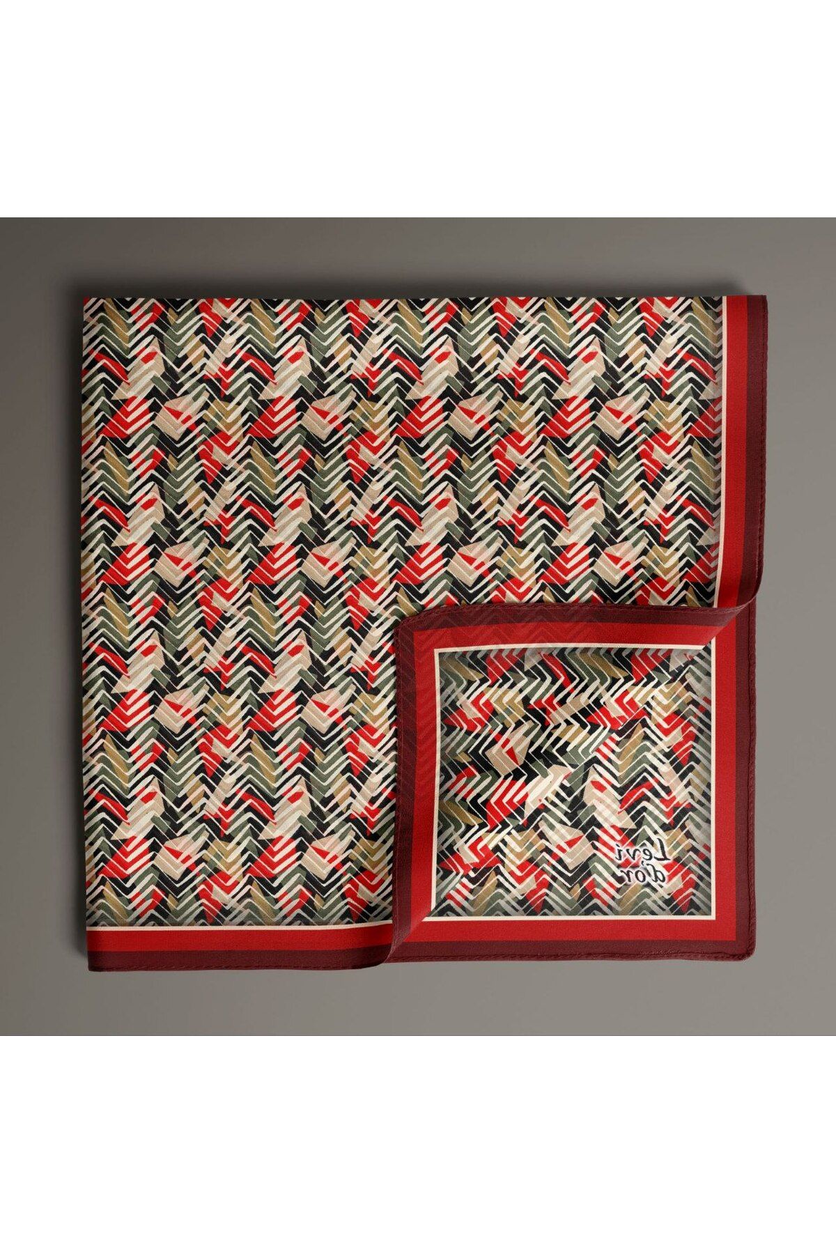 Levidor-Geometric Zigzag Pattern Sparkling Crystal Scarf 2