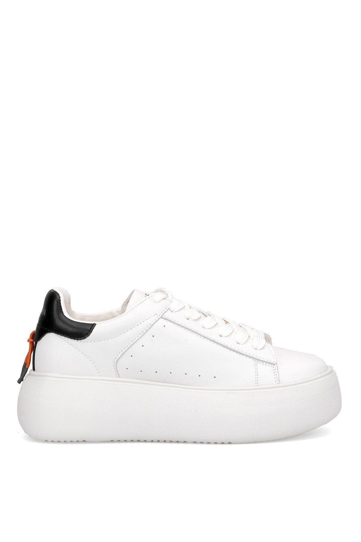 Lufian Hakiki Deri Bağcıklı Günlük Sneaker Ekru Ayakkabı