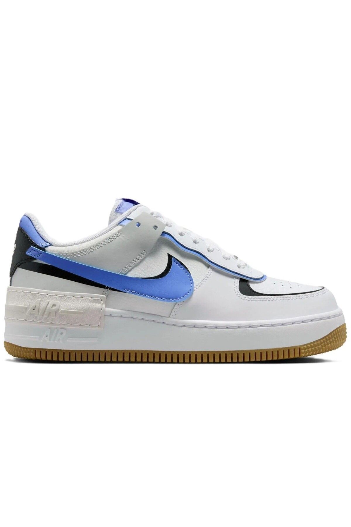 Nike Air Force 1 Shadow Sneaker Unisex Hakiki Deri Günlük Spor Ayakkabı Beyaz Mavi