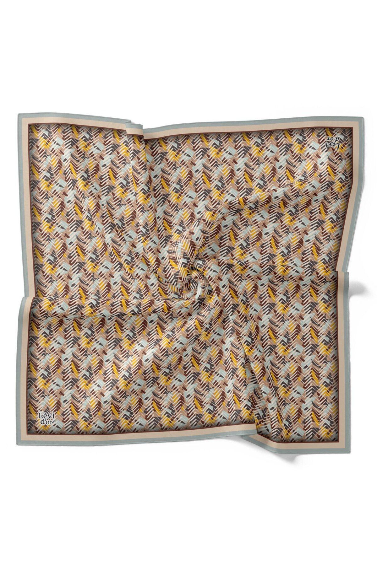 Levidor-Geometric Zigzag Pattern Sparkling Crystal Scarf 2