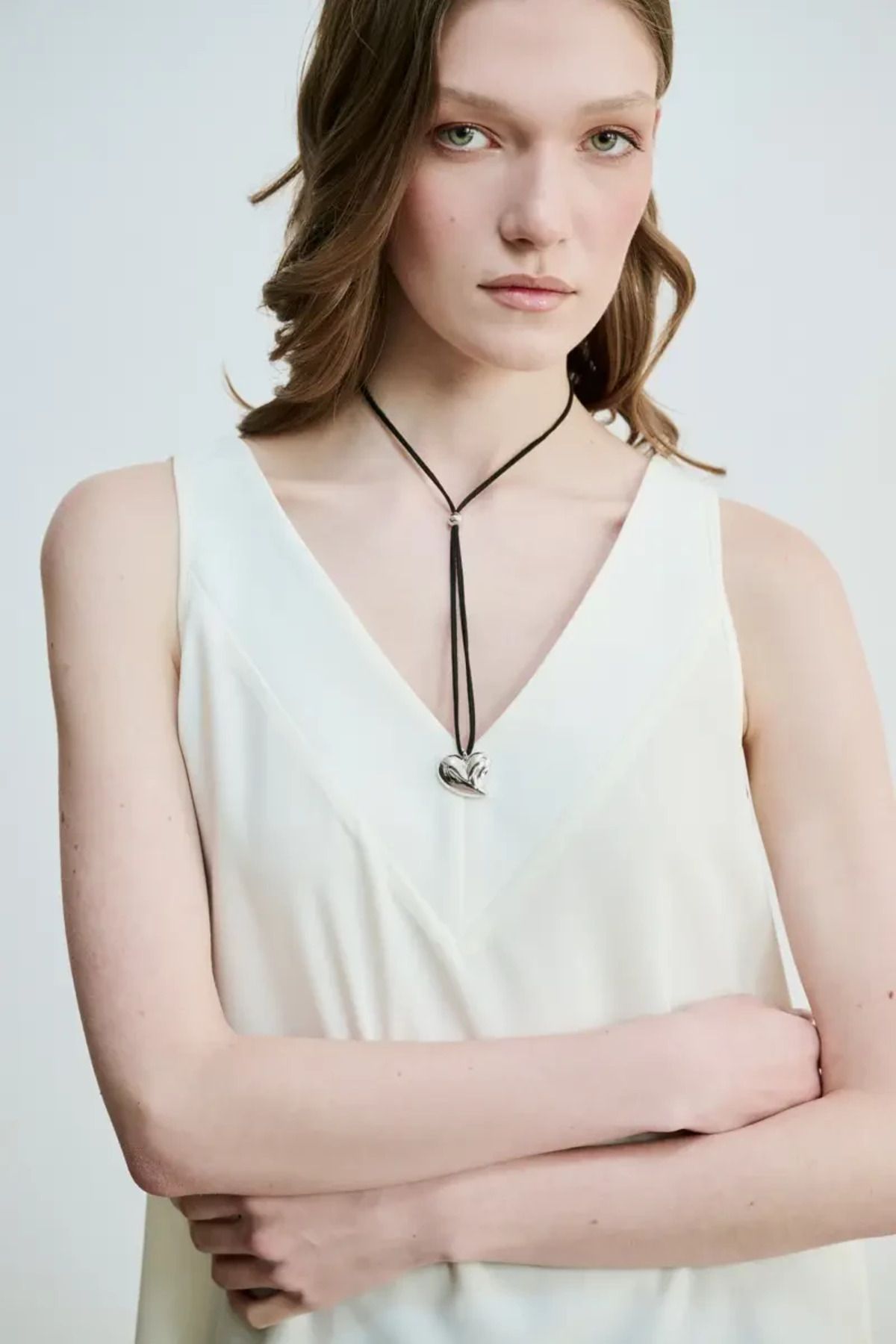 Gusto-Back t String Tank Top Blouse - Ecru 3
