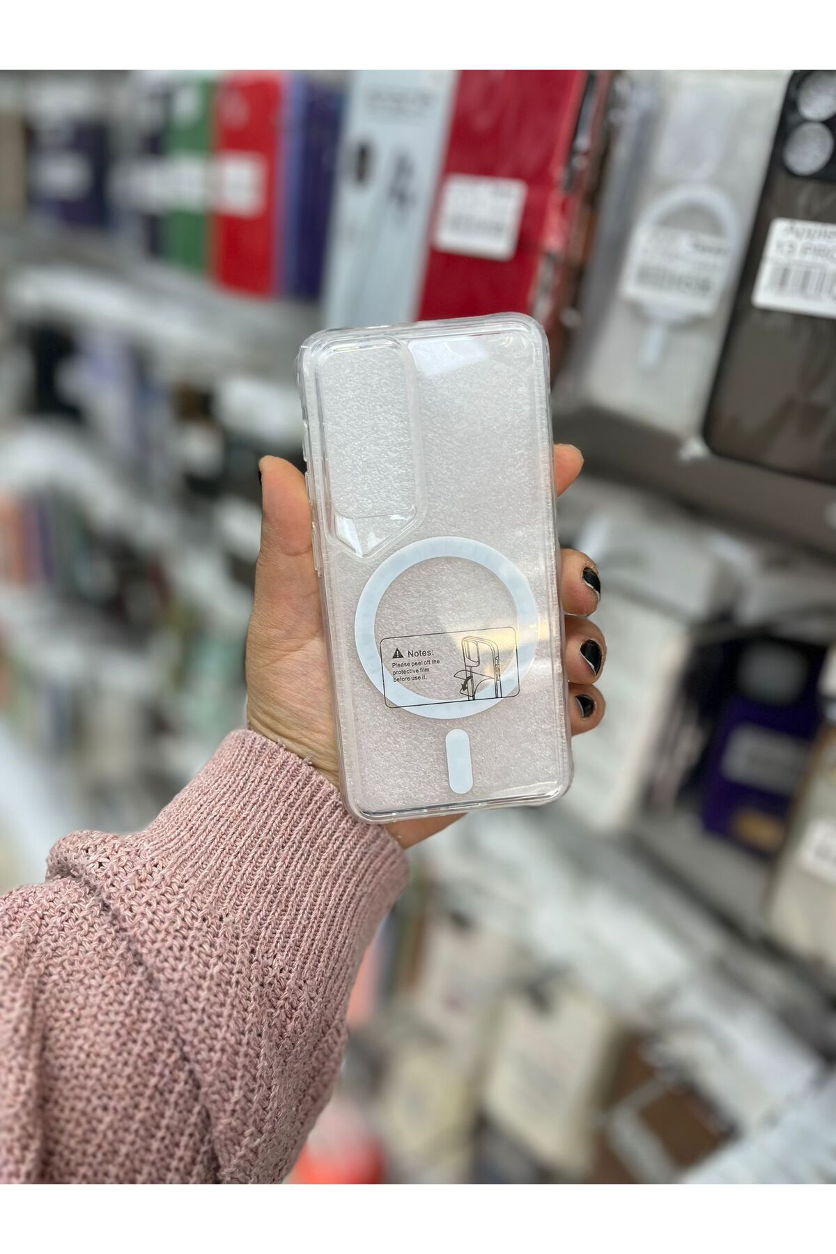 TECNOTREND Galaxy S24 magsafe özellikli şeffaf sert silikon kılıf