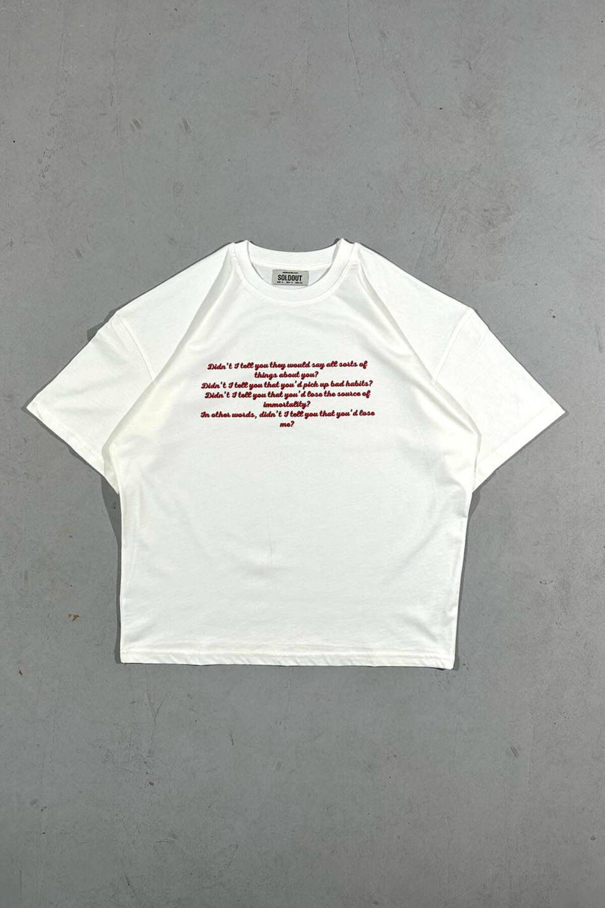 1887CLO I Tell You Baskılı Oversize Tişört