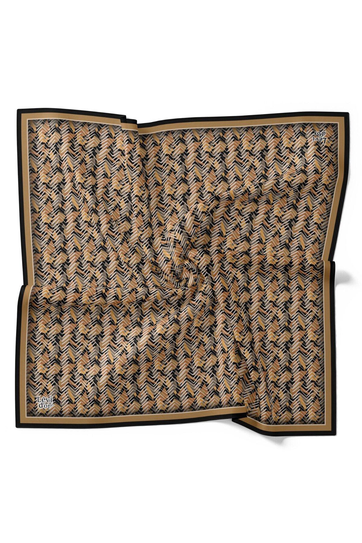 Levidor-Geometric Zigzag Pattern Sparkling Crystal Scarf 2