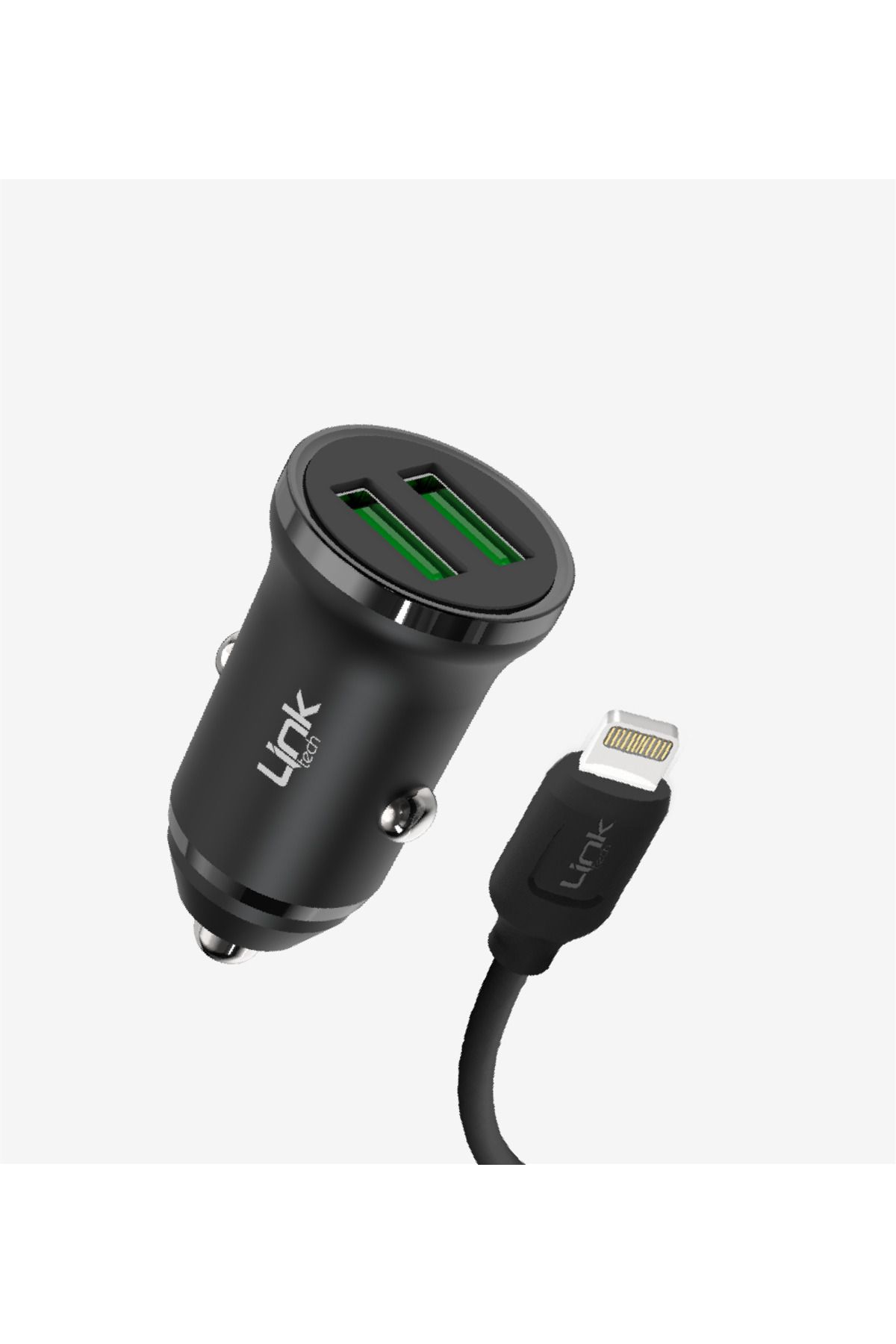 Linktech C482 Çevre Dostu 12W Lightning Kablolu Araç Şarj Aleti