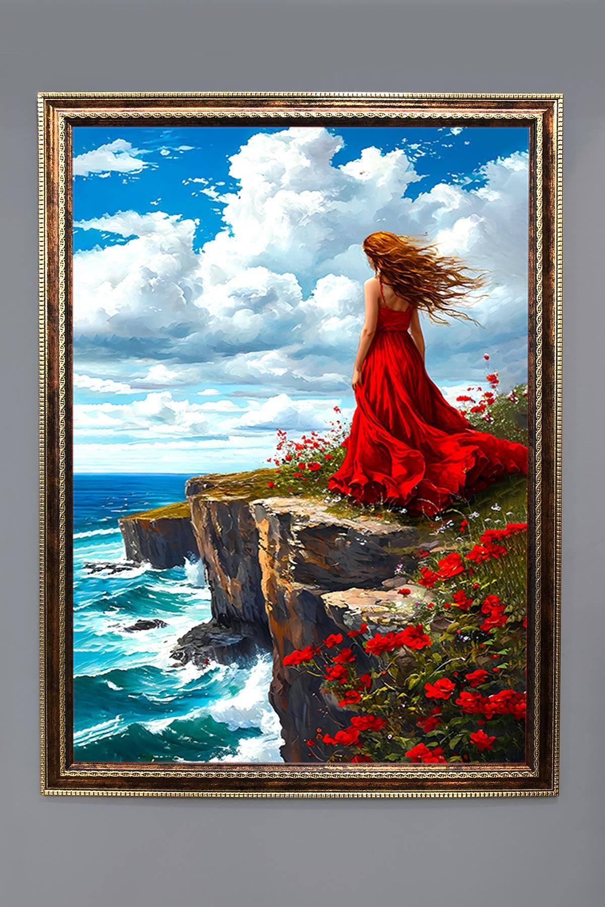 Doruklar Home Collection Dekoratif Modern Desenli Çerçeveli Duvar Tablosu 50x70cm RÜYA12