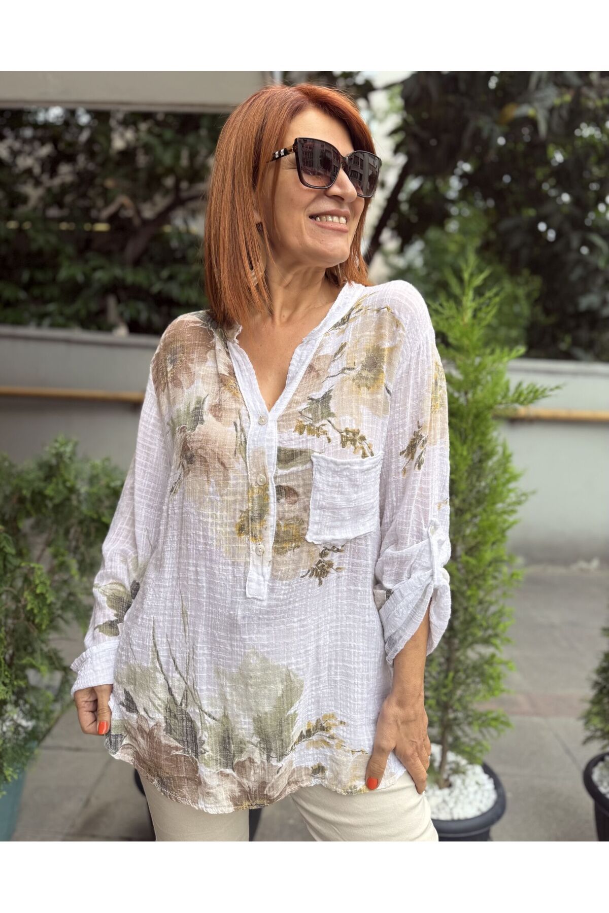 DenizEge RM- Wendy İtalyan Gömlek Dokulu Beyaz