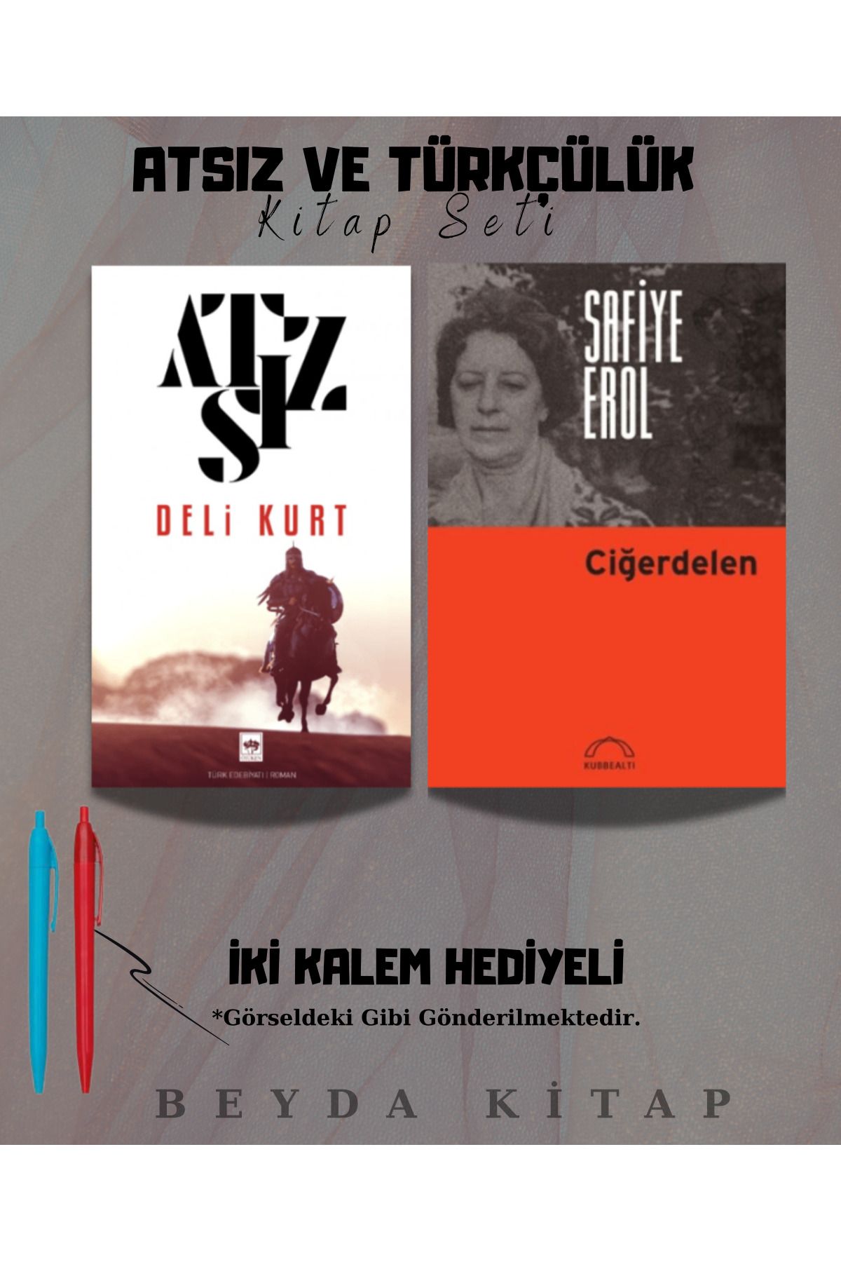 Bilge Kültür Sanat Deli Kurt - Ciğerdelen- Nihal Atsız - Kitap Seti - Kalem Hediyeli