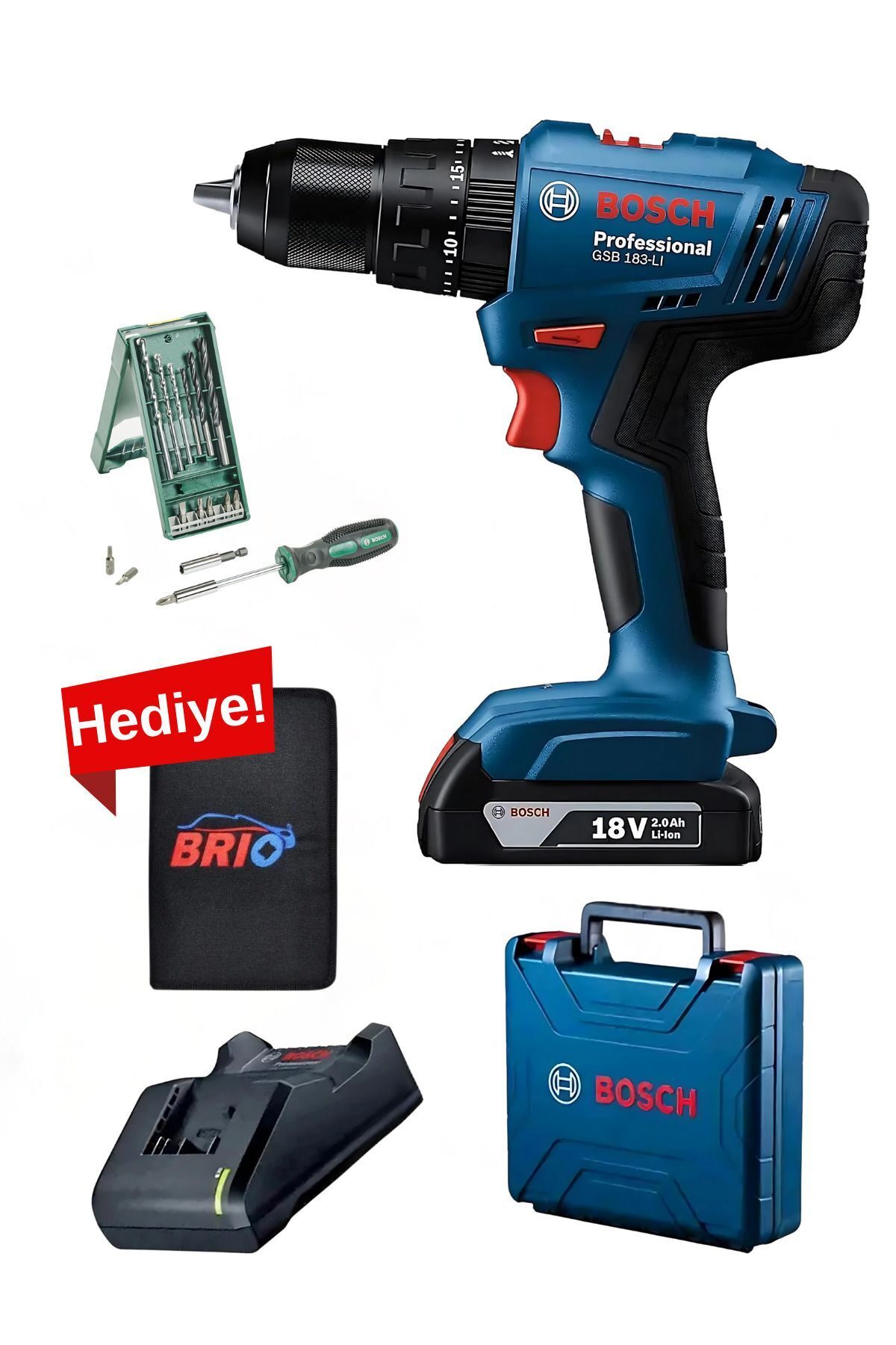 Bosch Orijinal Profesyonel Akülü Darbeli Matkap Bataryalı Delme Vidalama Makinesi Çok Yönlü Matkap