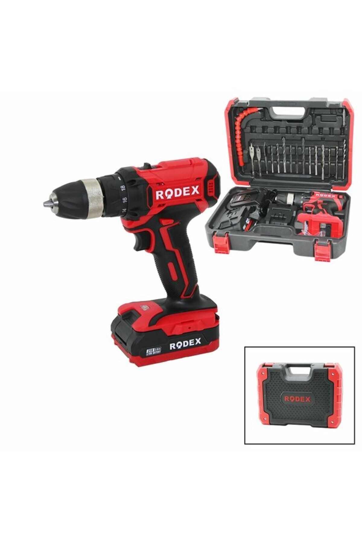 teknotrust 2 KADEME HIZ - VİTES ŞARJLI=ÇİFT BATARYA 17PCS UÇLU MATKAP 0-350 / 0-1350 RPM 21V/2.0A LI-ION RDX-3