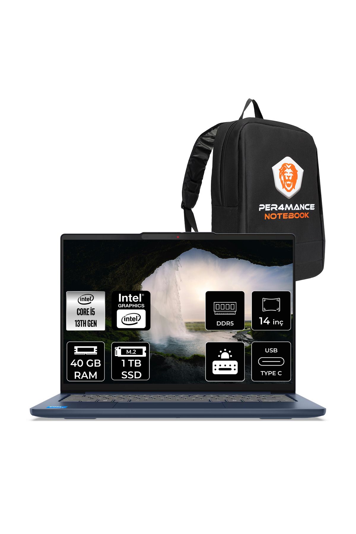 LENOVO Ideapad Slim 5 i5-13420H 40GB DDR5 1TB SSD UHD Graphics 14'' WUXGA OLED FDOS Dizüstü Laptop