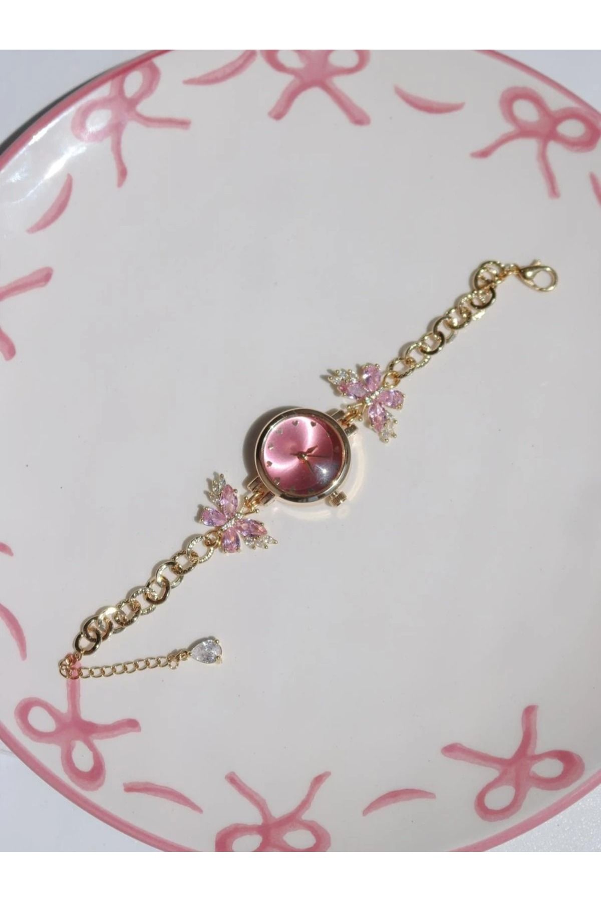 Reorah Collection Pink Dream Wings Saat-Pembe Kelebekli Saat