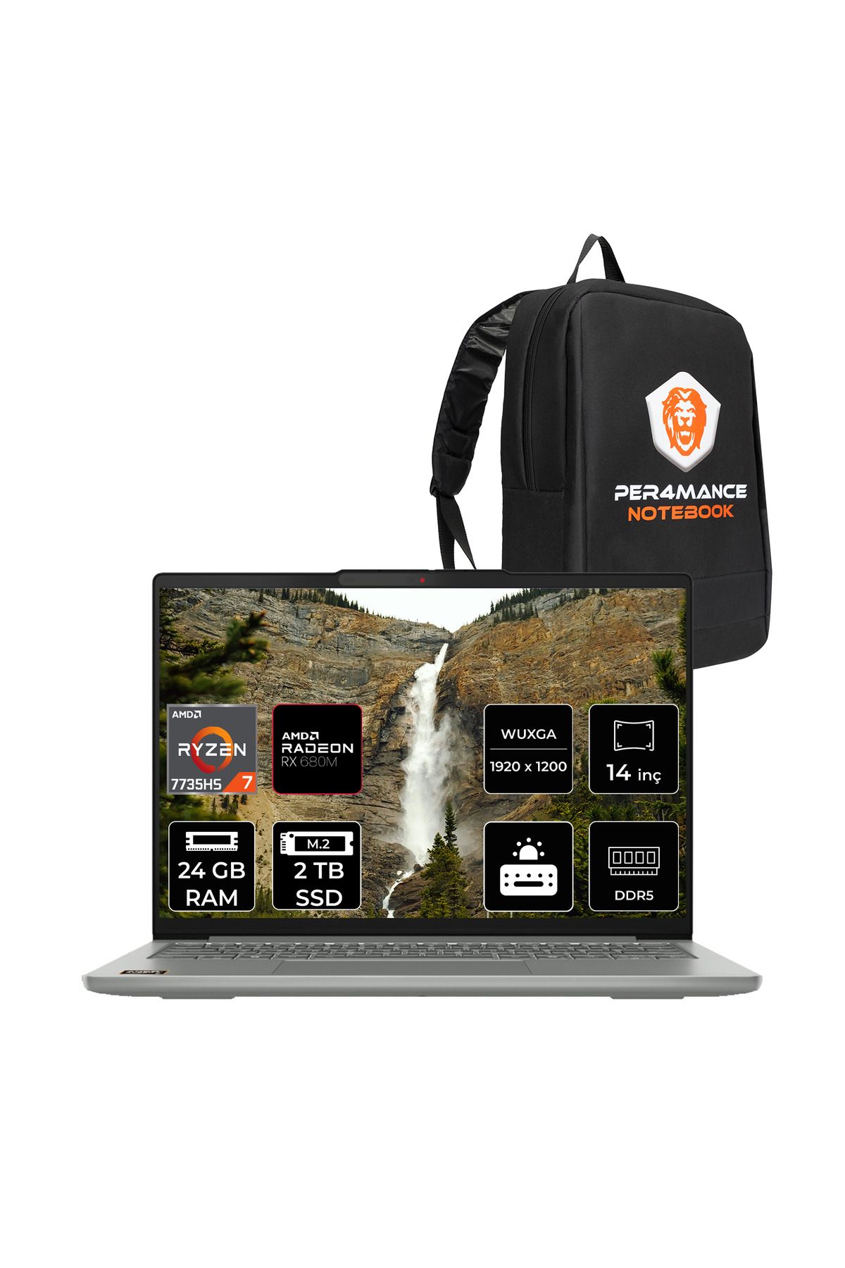 LENOVO Ideapad Slim 5 R7 7735HS 24GB DDR5 2TB SSD Radeon Graphics 14'' WUXGA FDOS Dizüstü Laptop