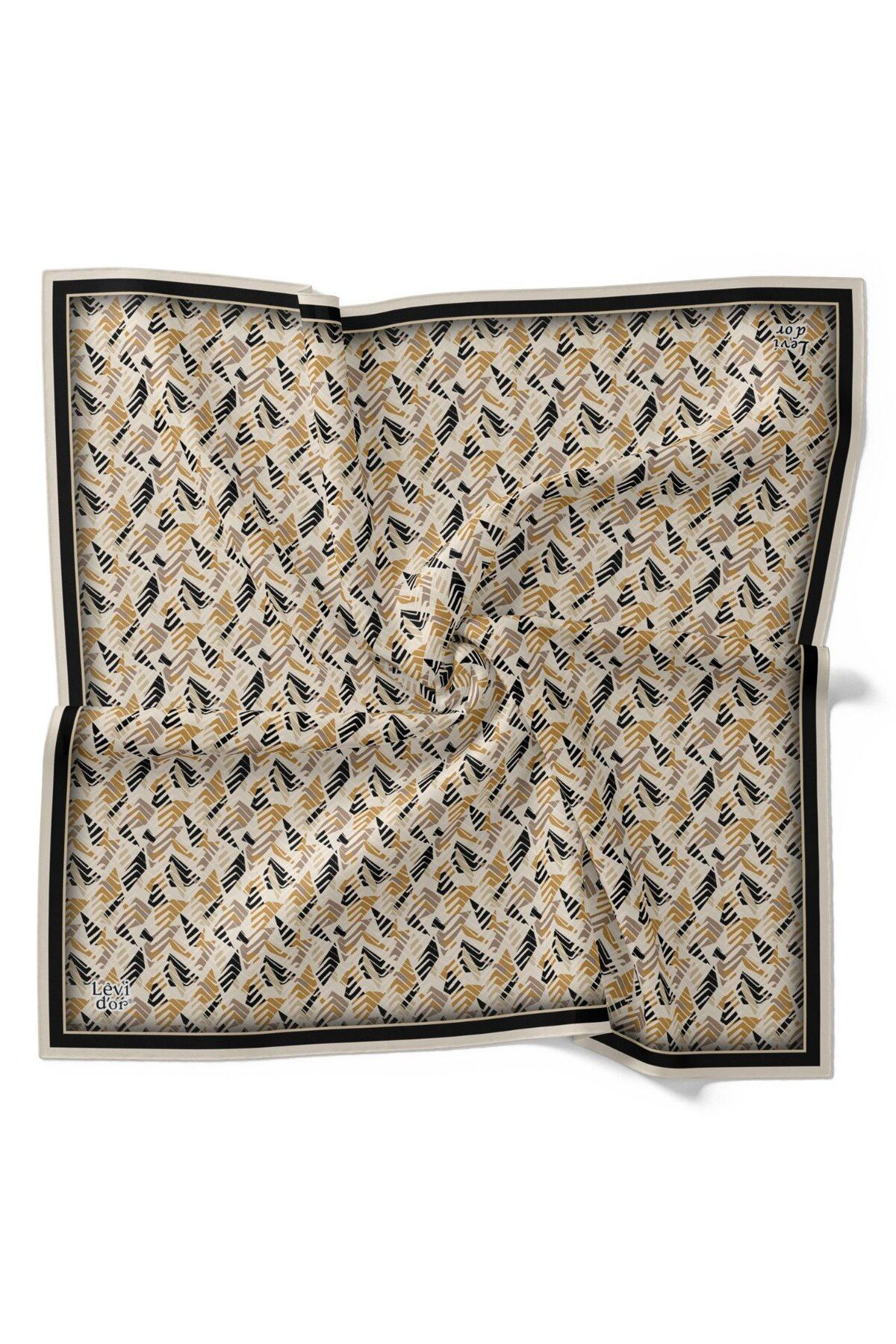 Levidor-Geometric Zigzag Pattern Sparkling Crystal Scarf 2
