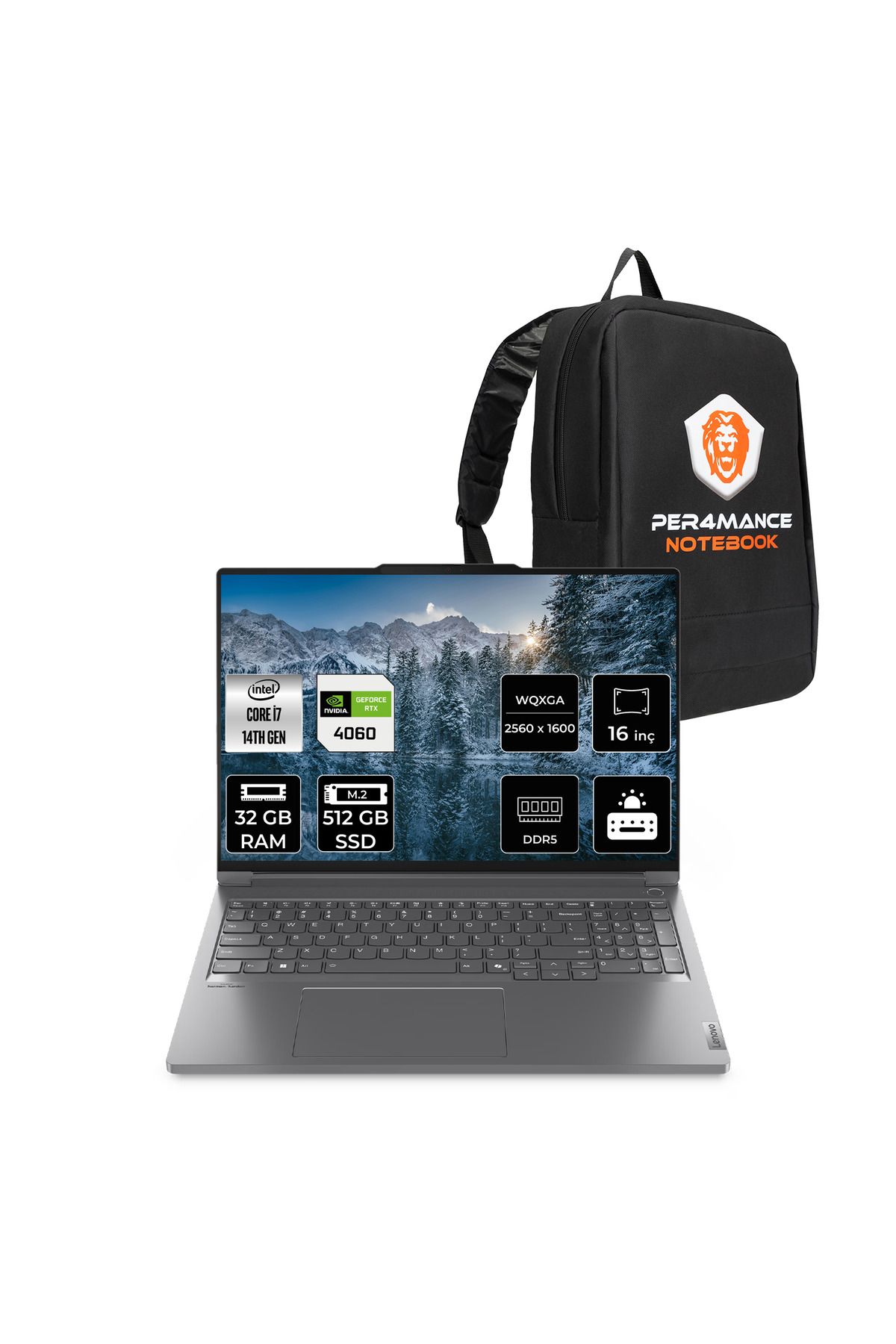 LENOVO ThinkBook i7 14650HX 32GB DDR5 512GB SSD RTX4060/8GB 16'' WQXGA FDOS Dizüstü Bilgisayar