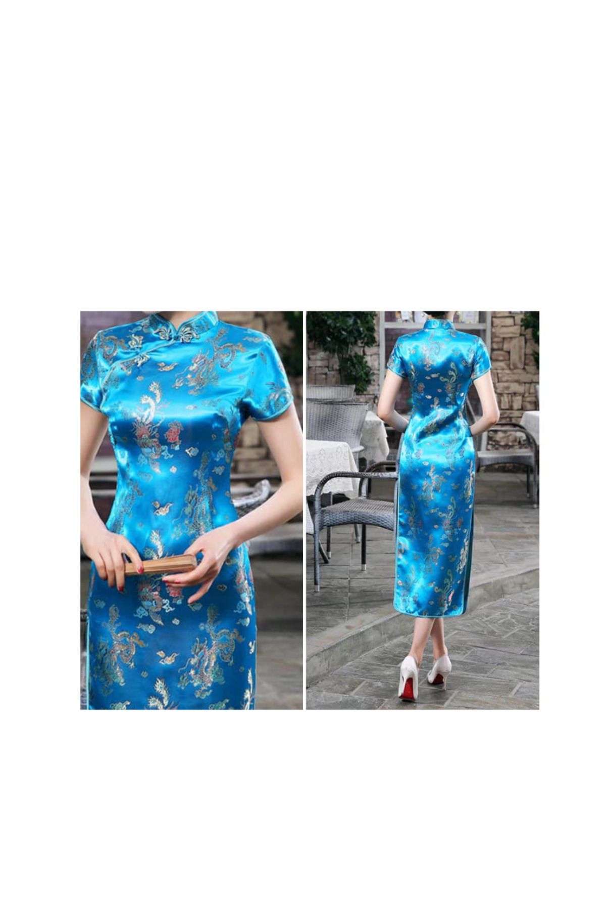 ÇİN KÜLTÜR MERKEZİ Geleneksel Çin Tarzı Kadın Elbisesi Qipao