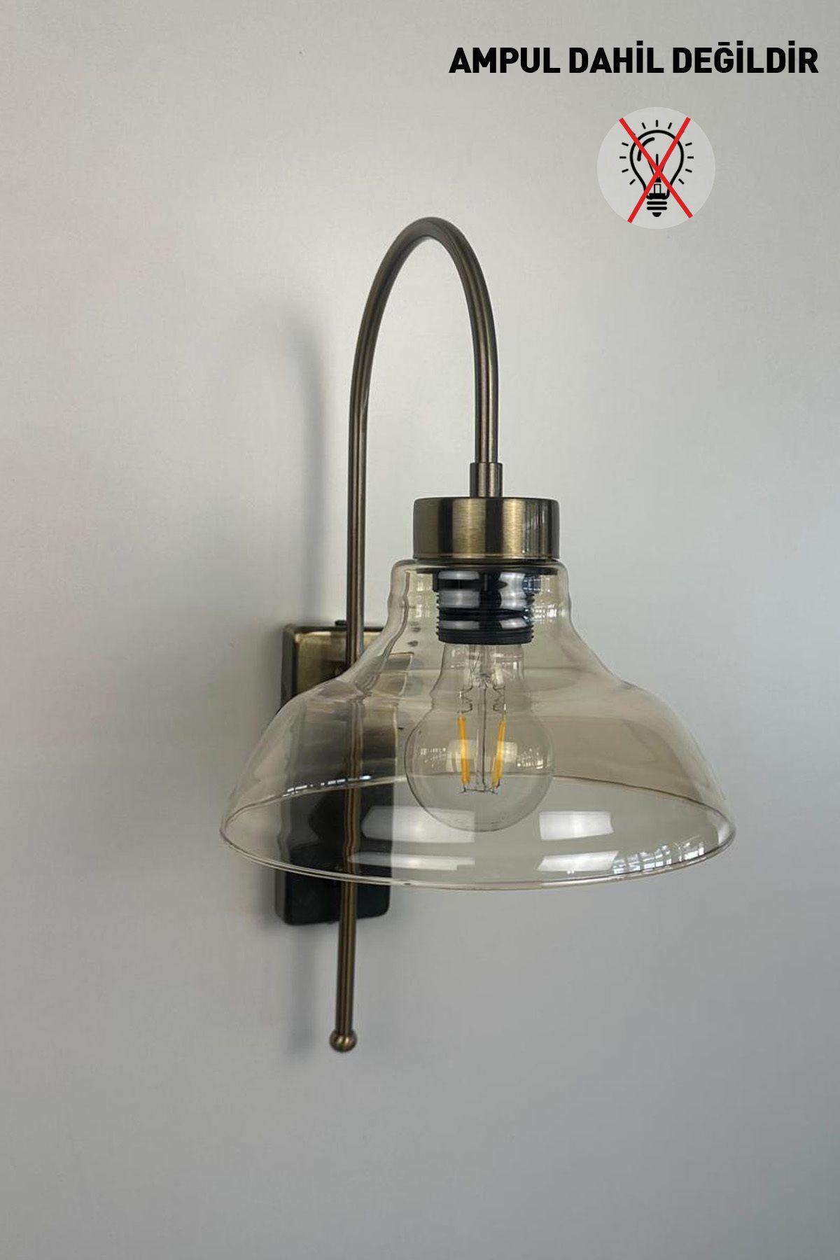 Bamyum Vishi Bal Rengi Cam Aplik Duvar Lambası Modern Otel Cafe Vintage Salon Yatak Odası Merdiven Retro