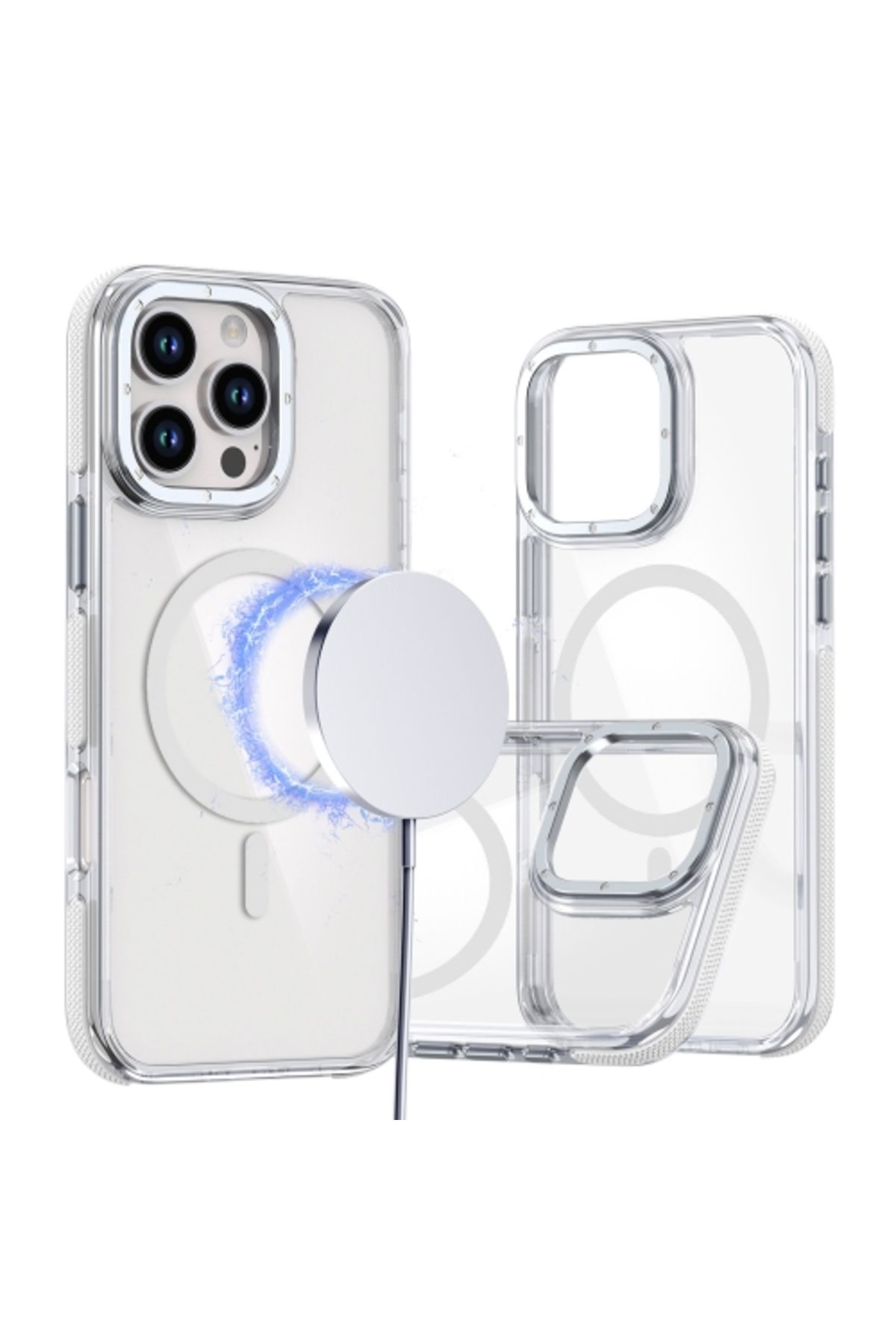 Teleplus iPhone 16 Pro Kılıf Manyetik Şarj Özellikli PX Acrylic Hybrid TPU Kapak