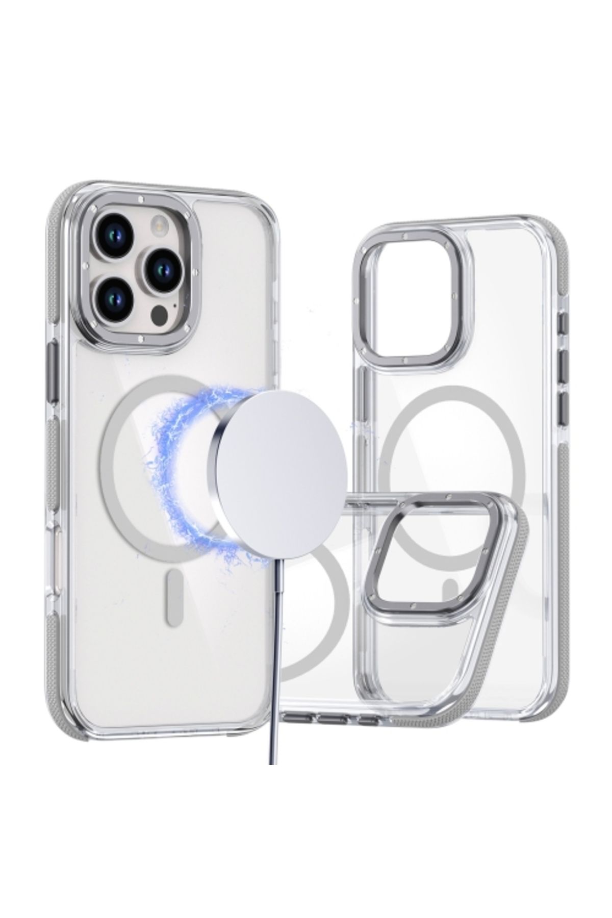 Teleplus iPhone 16 Pro Kılıf Manyetik Şarj Özellikli PX Acrylic Hybrid TPU Kapak