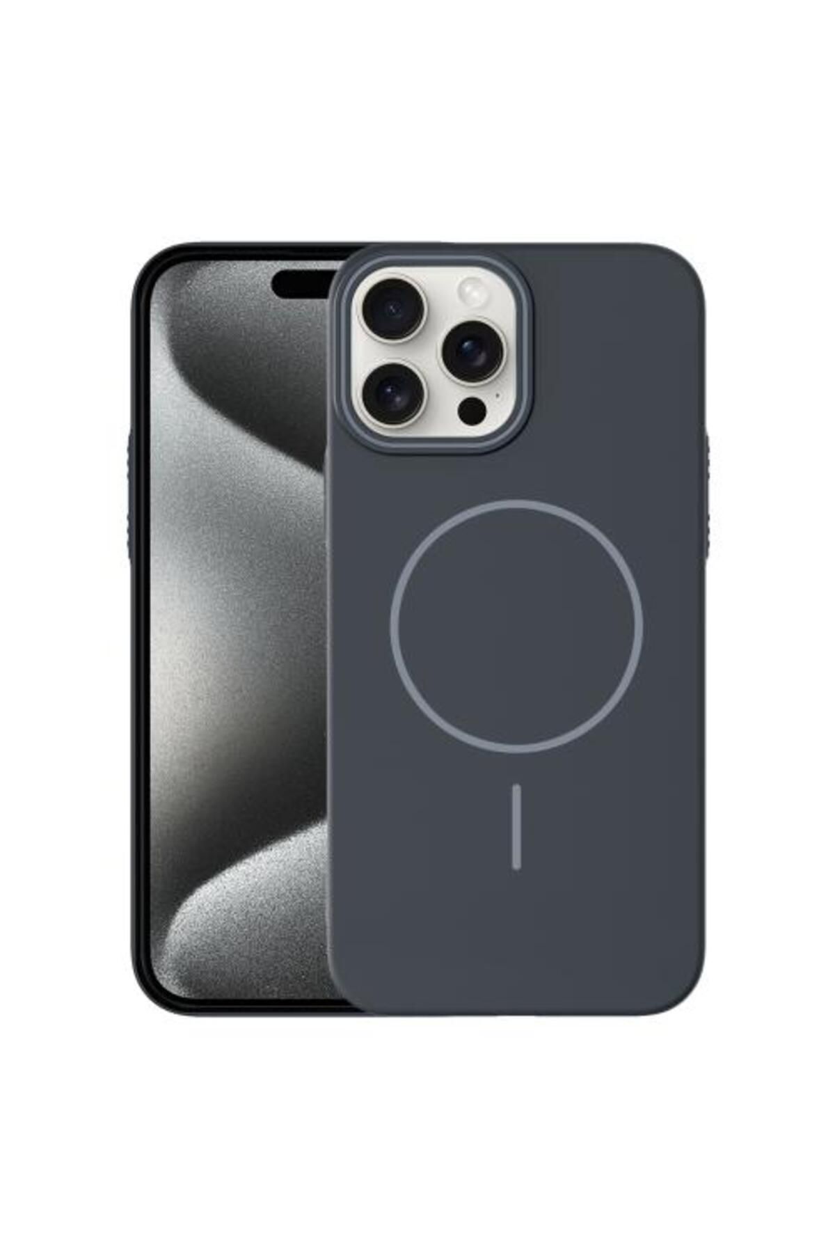 Teleplus iPhone 15 Pro Kılıf Manyetik Şarj Özellikli IC GLS Lansman Leke Tutmaz Kapak