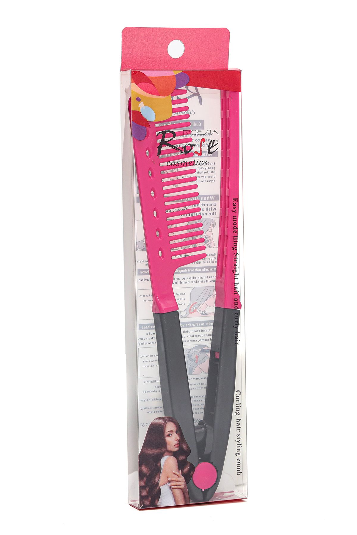 Roesıa Rose Cosmetics Rose Yıkanabilir, Katlanır Saç Düzleştirici Maşa Tarağı