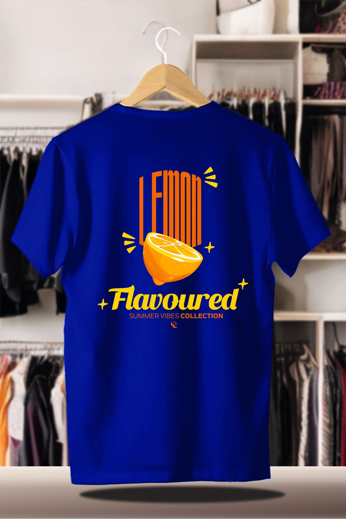 C&C OKULCUNUZ Pamuklu Oversize Baskılı 3 İplik Şardonlu Saks T-Shirt | Summer Yaz Lemon Limon Flavoured