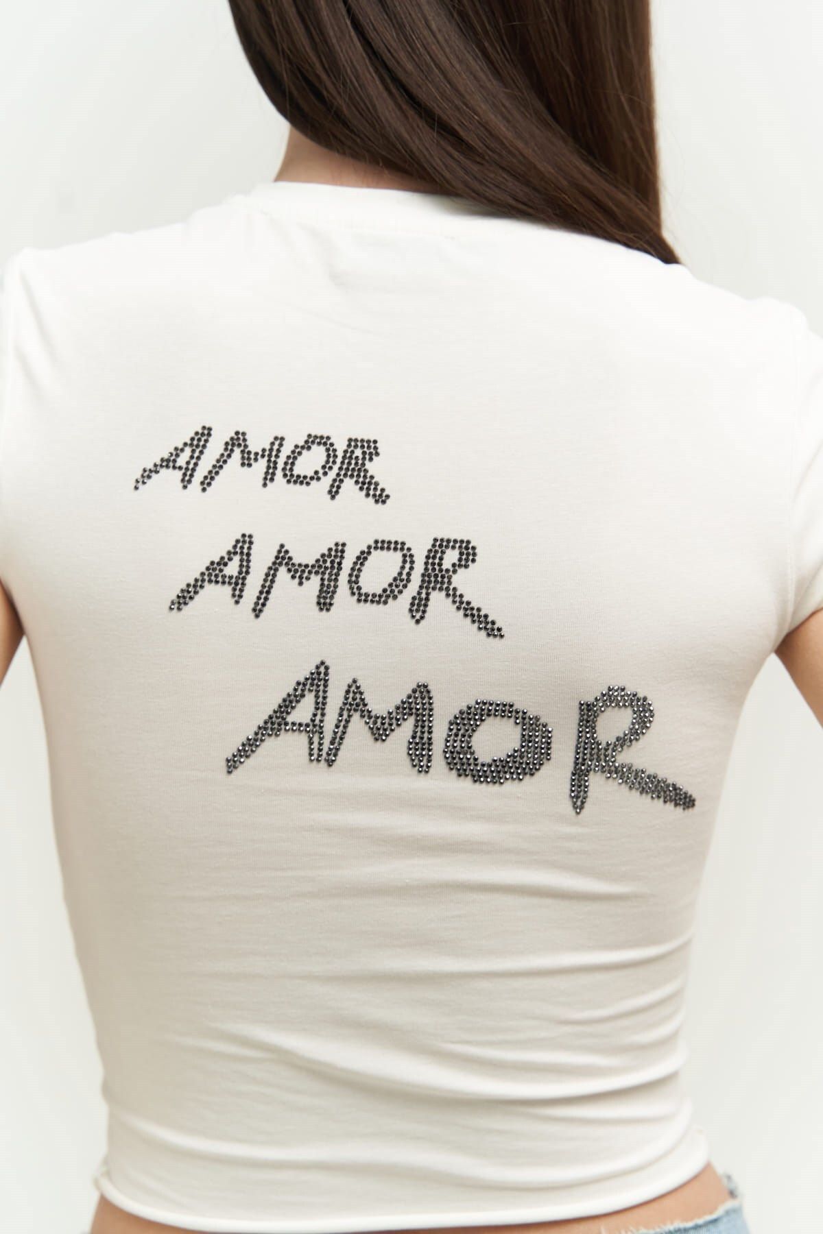 MAİ COLLECTİON-El Amor Weißes Crop Top aus gekämmter Baumwolle 7