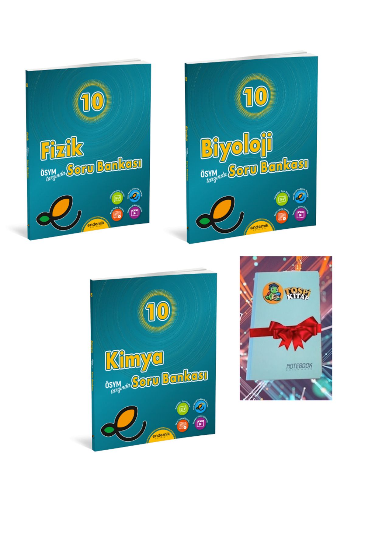 Karma Kitaplar 10.Sınıf BİYOLOJİ + FİZİK + KİMYA Soru Bankası- Yeni (DEFTER HEDİYELİ)