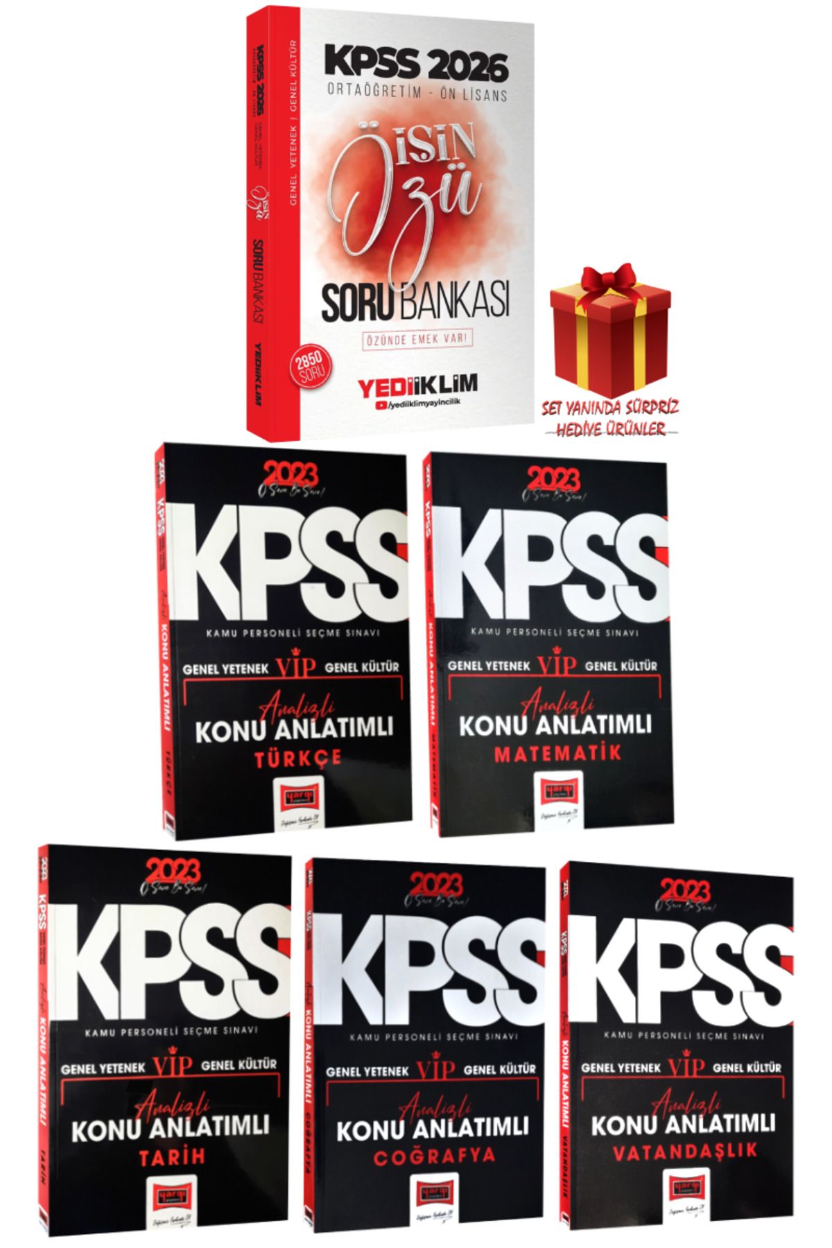 Yediiklim Yayınları 2026 KPSS Ortaöğretim-Ön Lisans İşin Özü Soru Bankası+Tüm Dersler Konu Anlatımlı Modüler Set+Hediye