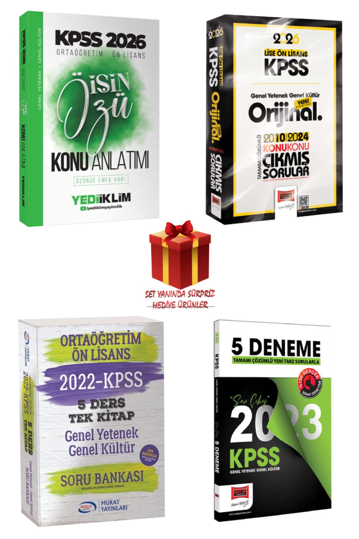 Yediiklim Yayınları 2026 KPSS İşin Özü Konu Anlatımı+Yargı Orijinal 2010-2024 Konu Konu Çıkmış Sorular+Soru Banka+Deneme