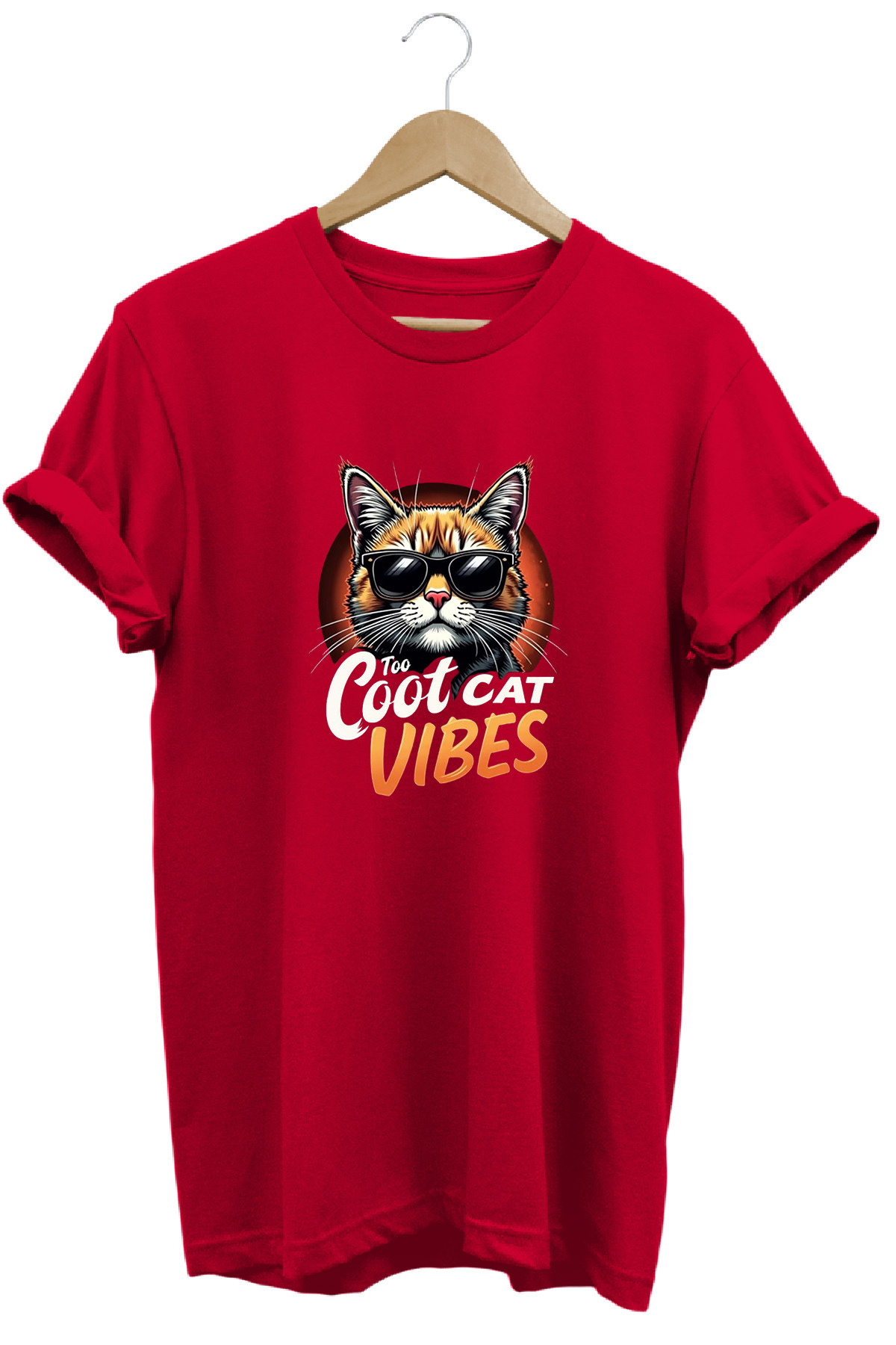 remonz-Cat Vibe Printed 100% Cotton Regular Fit Crew Neck T-Shirt 1