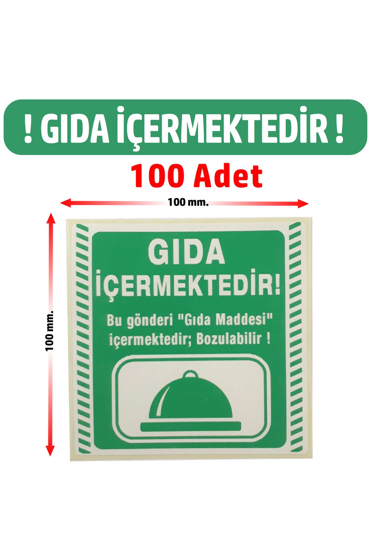 DİJİTAL BARKOD Gıda İçermektedir Etiketi, Soğuk Zincir Etiketi Kargo Ürün Uyarı Etiketi 100 Adet