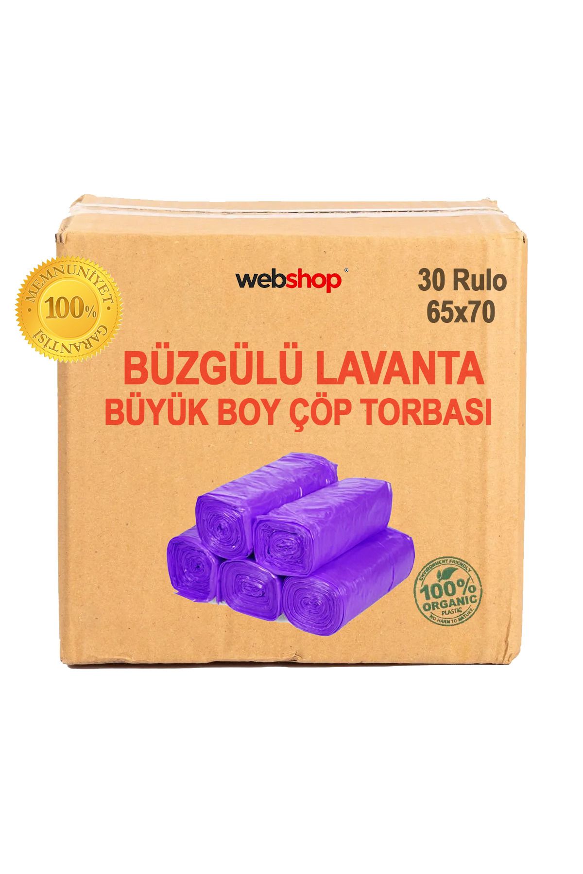 naft 30 Rulo Lavanta Kokulu Büzgülü Büyük Boy Çöp Torbası 10'lu (1 KOLİ) 65x70 Çöp Poşeti 300 Adet