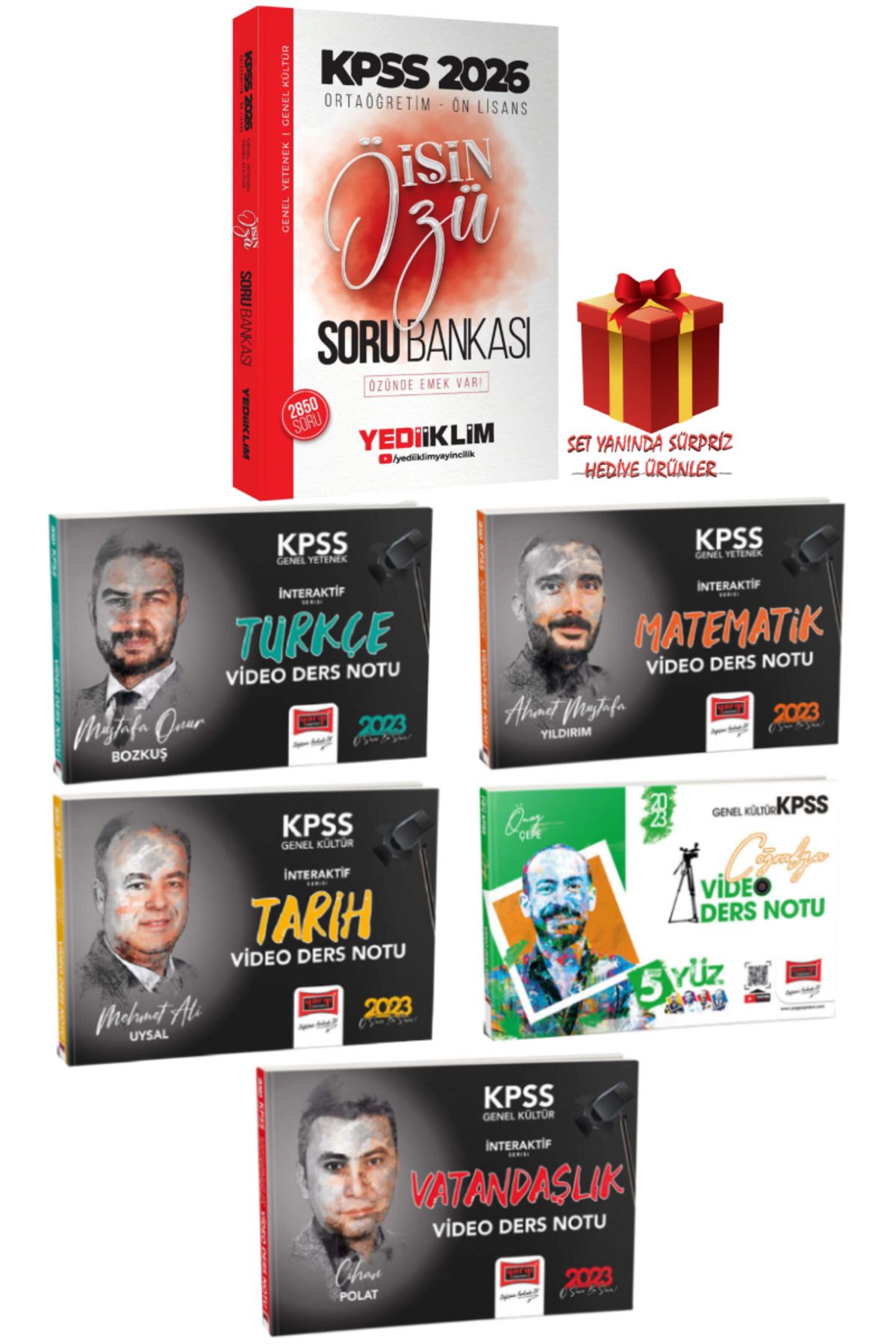 Yediiklim Yayınları 2026 KPSS Ortaöğretim-Ön Lisans İşin Özü Soru Bankası+Tüm Dersler Video Ders Notu Seti+Hediye