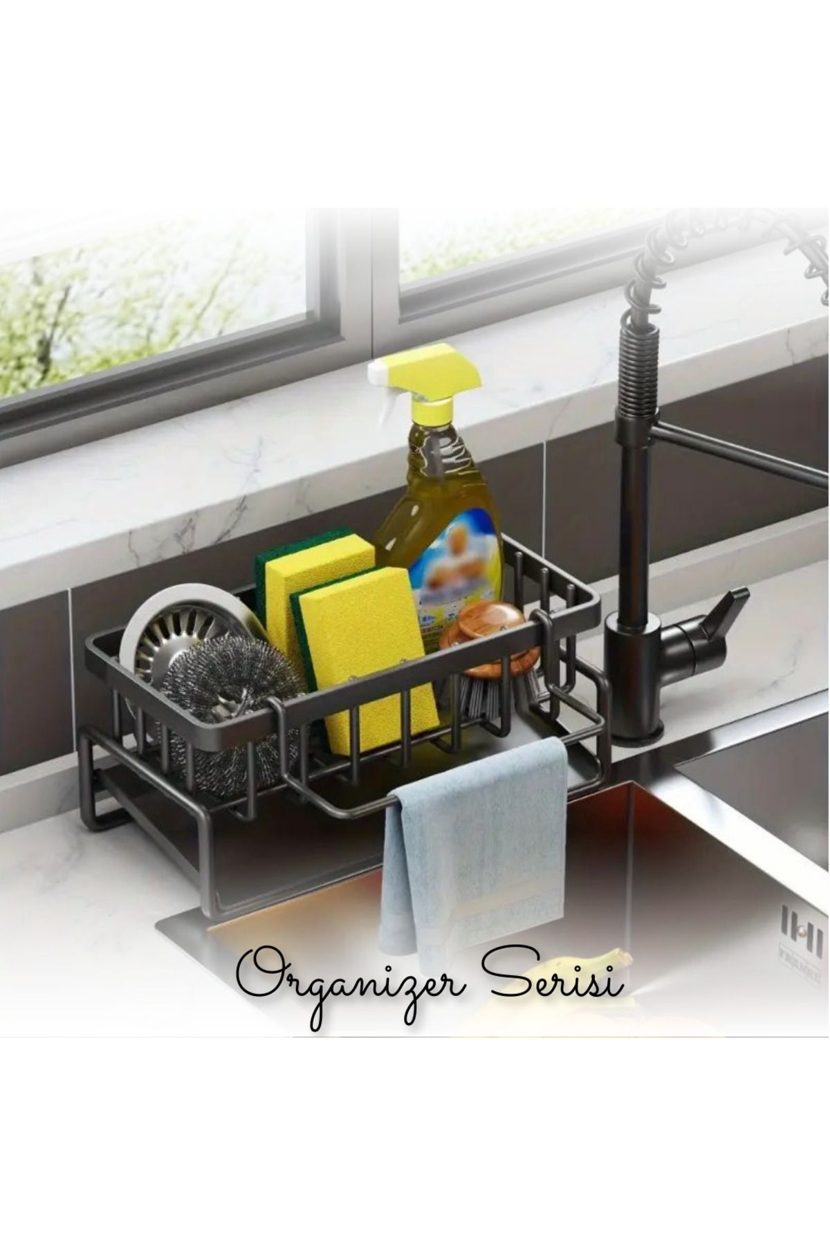 Suntel KOPYA - 2 li Metal Standlı Plastik Sıvı Sabun Şişesi Sabunluk 500 ml Siyah