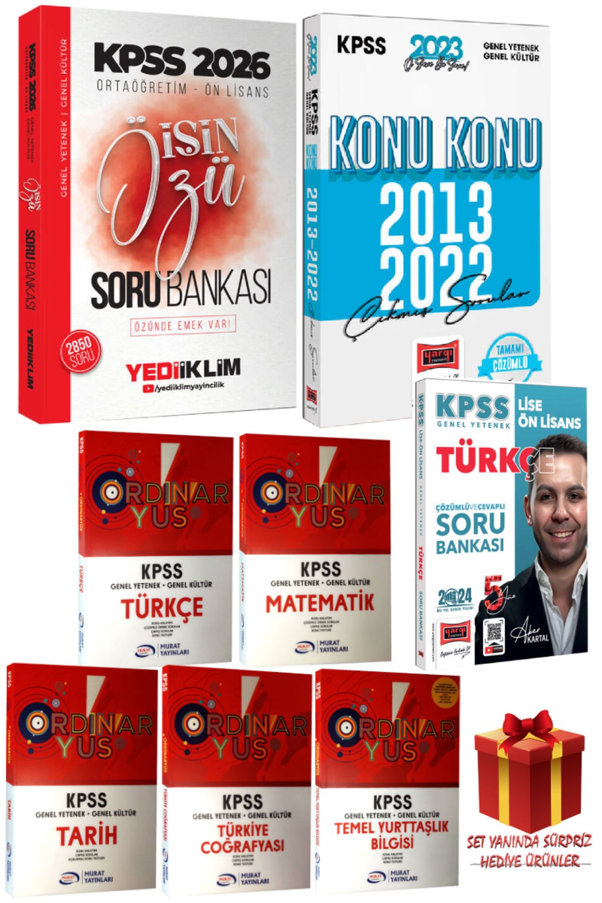 Yediiklim Yayınları 2026 Yediiklim KPSS Ortaöğretim Ön Lisans Soru Bankası+KPSS Çıkmış Sorular+Konu Anlatımlar+Türkçe SB