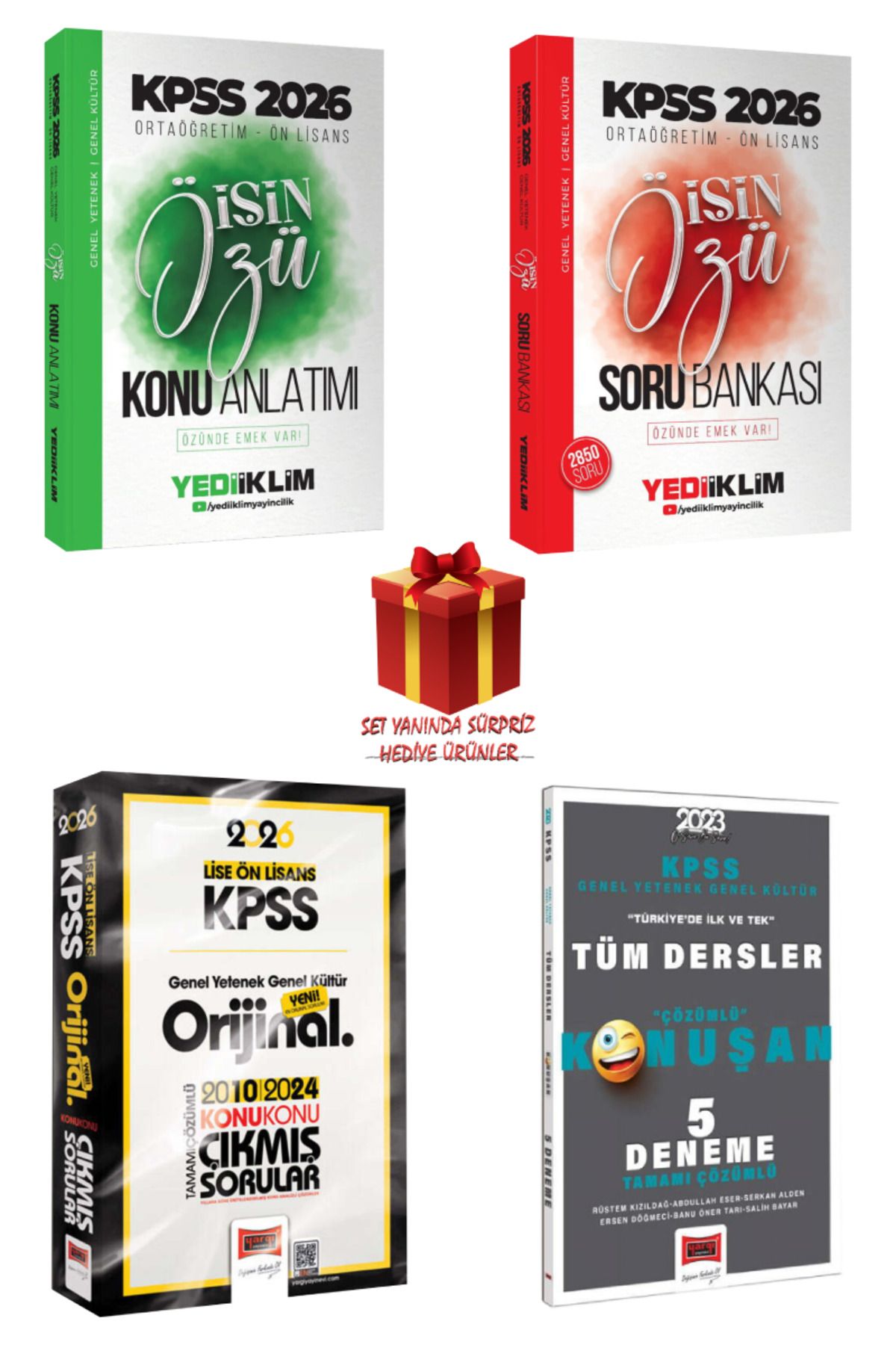Yediiklim Yayınları 2026 KPSS İşin Özü Konu Anlatımı+ Soru Bankası + Yargı Orijinal 2010-2024 Konu Konu Çıkmış Sorular