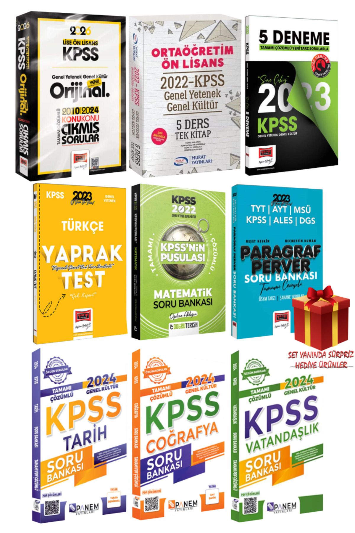 Yargı Yayınları 2026KPSS Lise Ön Lisans Orijinal 2010-2024 Konu Konu Çıkmış Sorular+Tek Kitap Konu+Panem Soru+Deneme