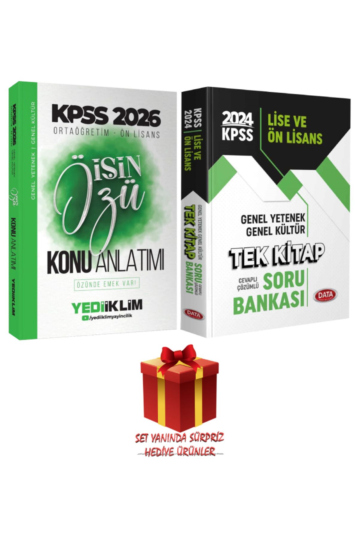 Yediiklim Yayınları 2026 KPSS Ortaöğretim Ön Lisans İşin Özü Konu Anlatımı+ Data Tek Kitap Soru Bankası+ Hediye