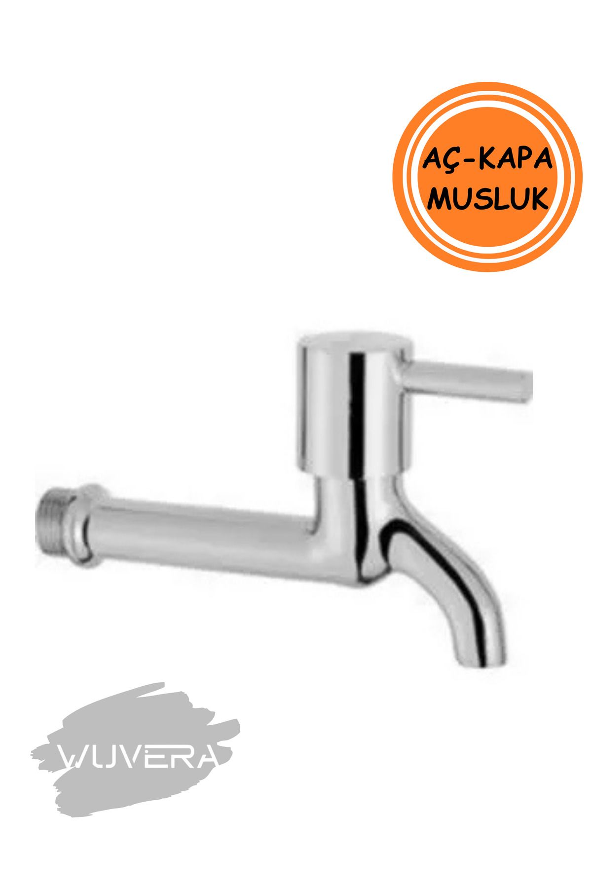 WUVERA TSE Belgeli Aç/Kapa Musluk – 1/2” Dişli Duvar Bağlantılı Pirinç Gövde